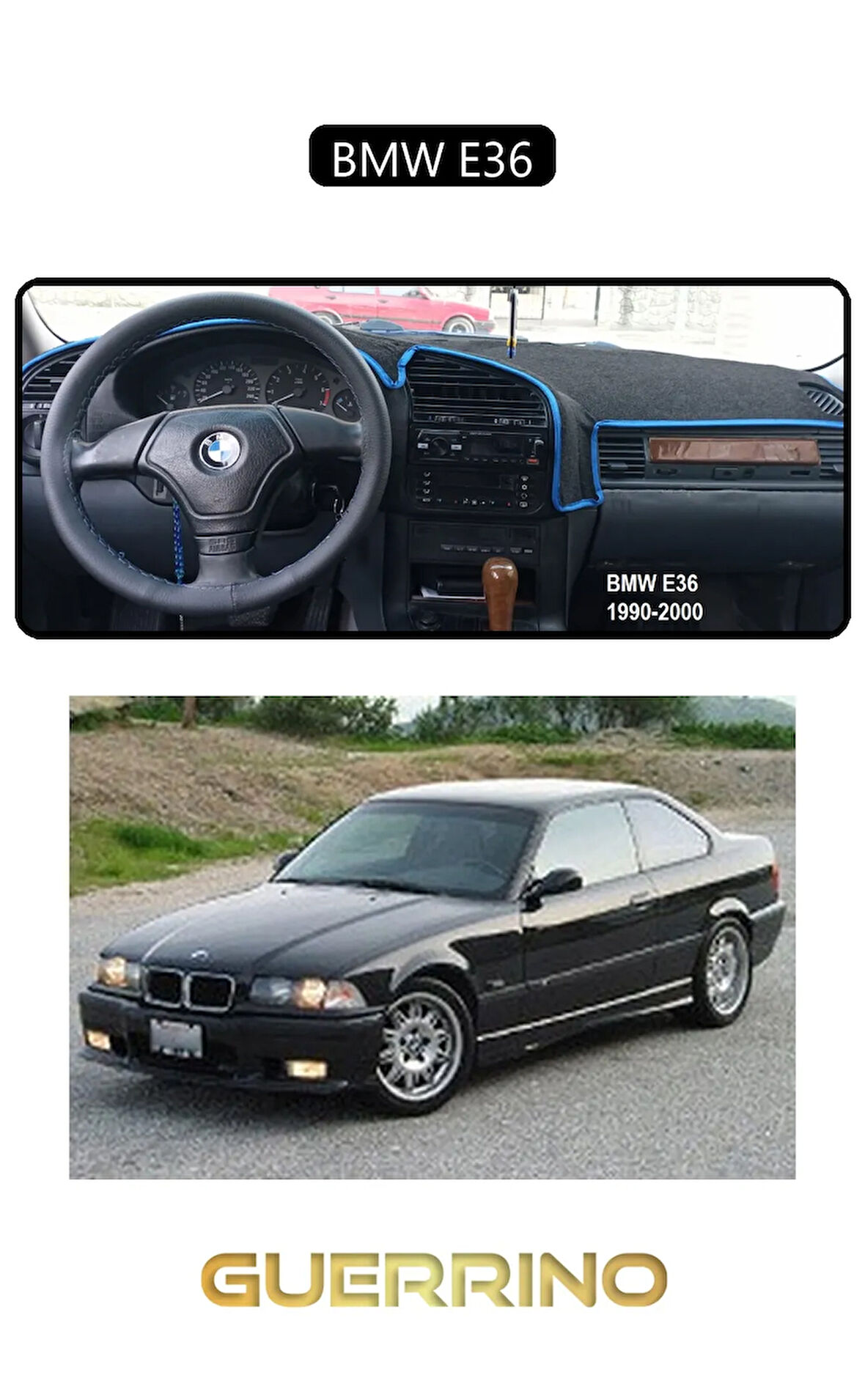 BMW E36TORPİDO KORUMA HALISI SİYAH KENAR
