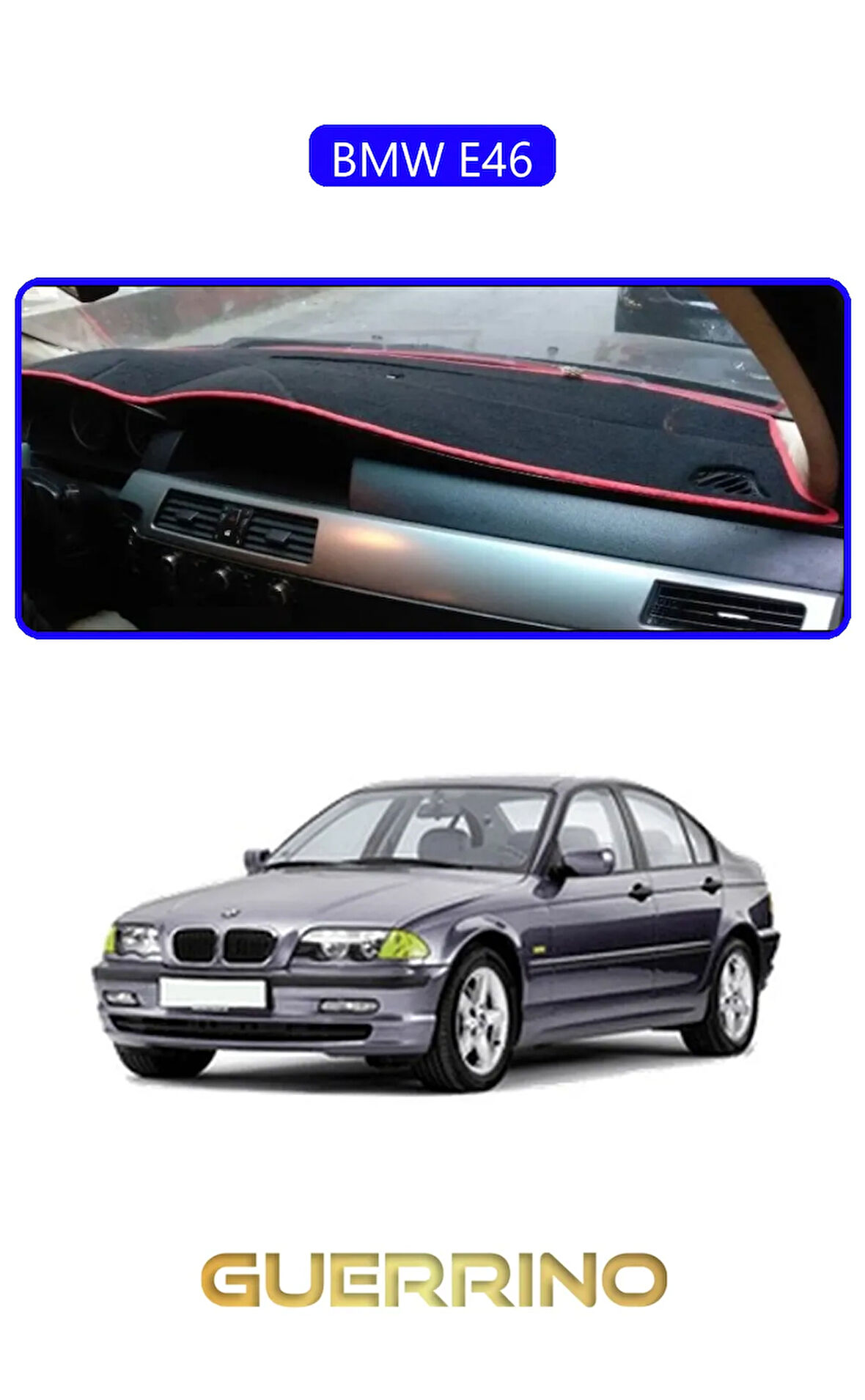 BMW E46TORPİDO KORUMA HALISI MAVİ KENAR
