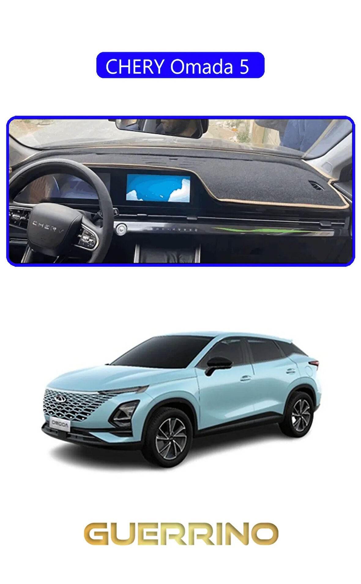 Chery Omada 5 TORPİDO KORUMA HALISI MAVİ KENAR