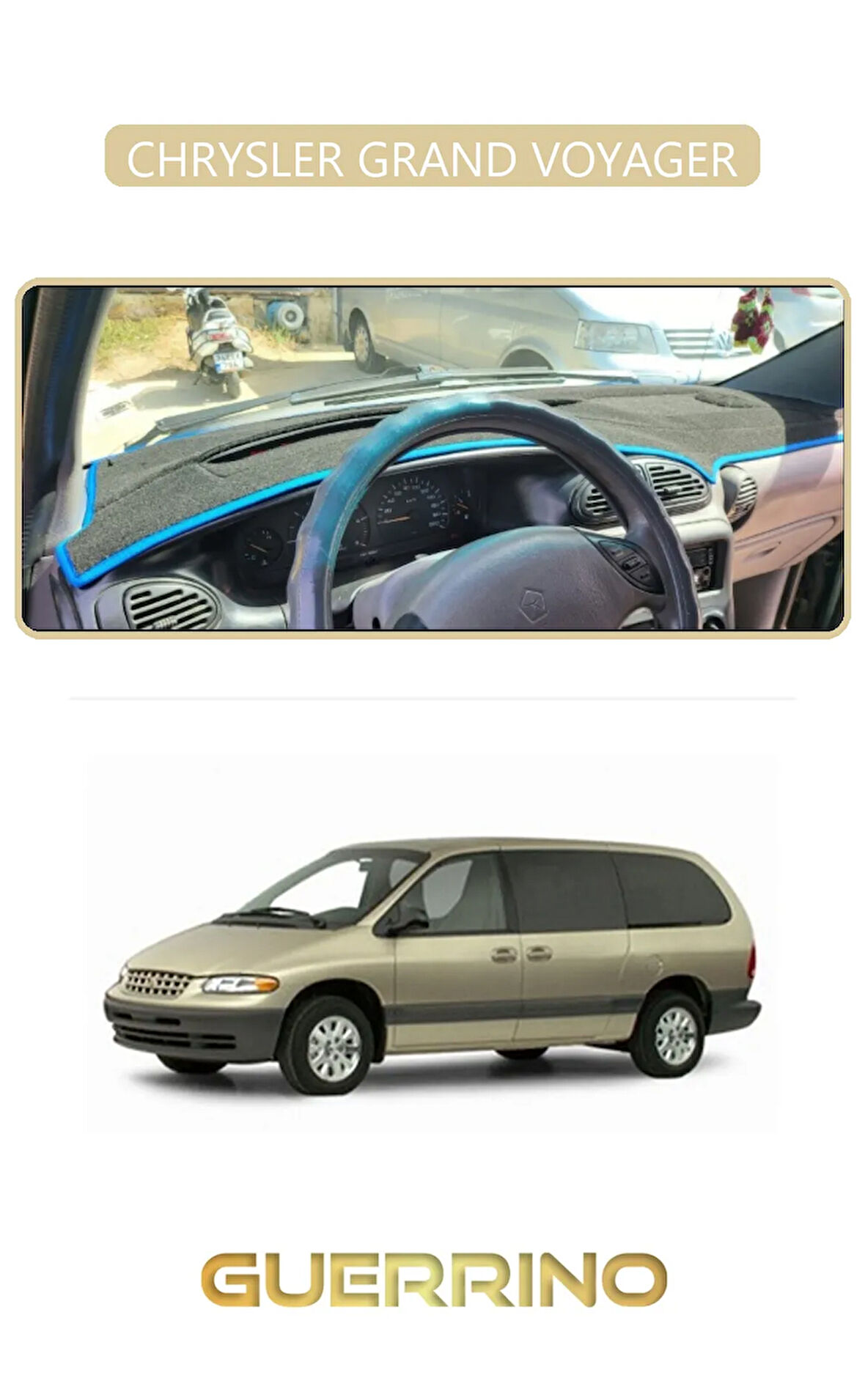 CHRYSLER GRAND VOYAGER 2002-2006TORPİDO KORUMA HALISI BEJ KENAR