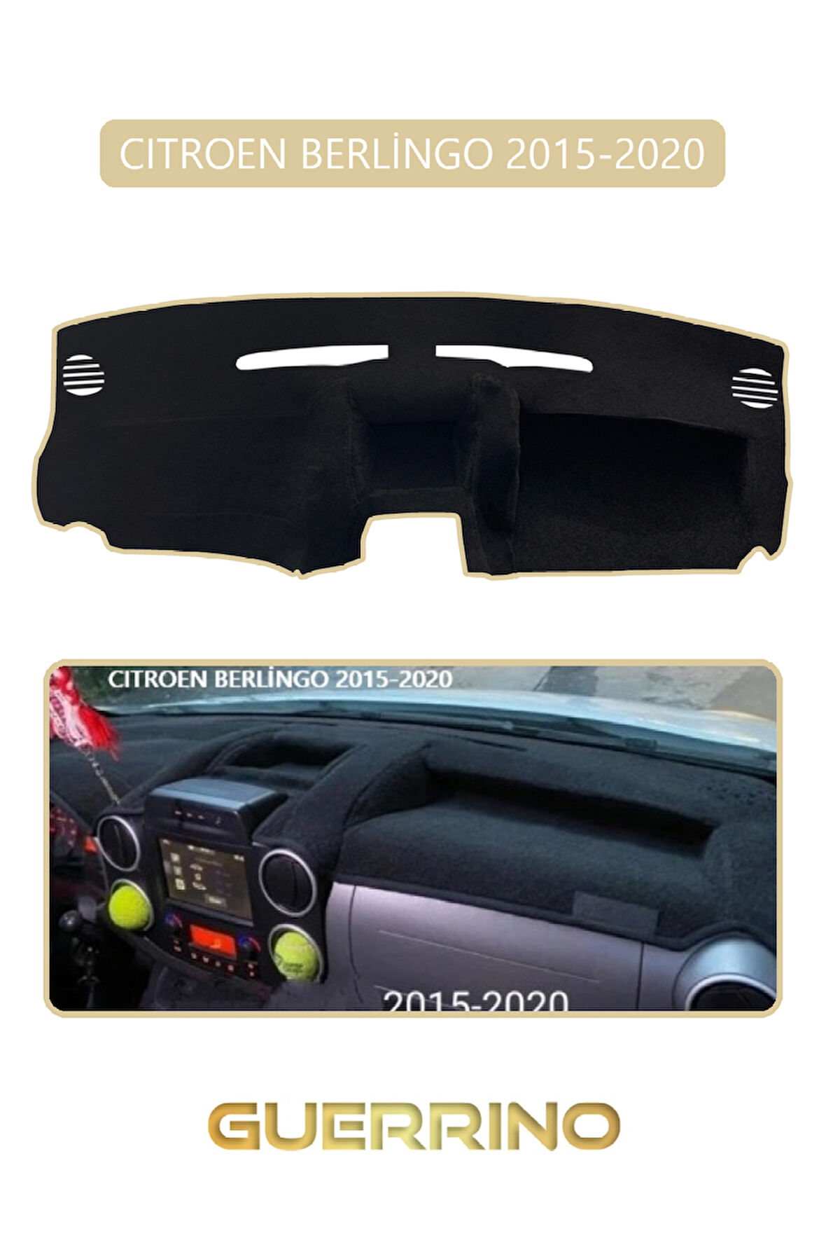 CITROEN BERLİNGO 2008-2017TORPİDO KORUMA HALISI BEJ KENAR