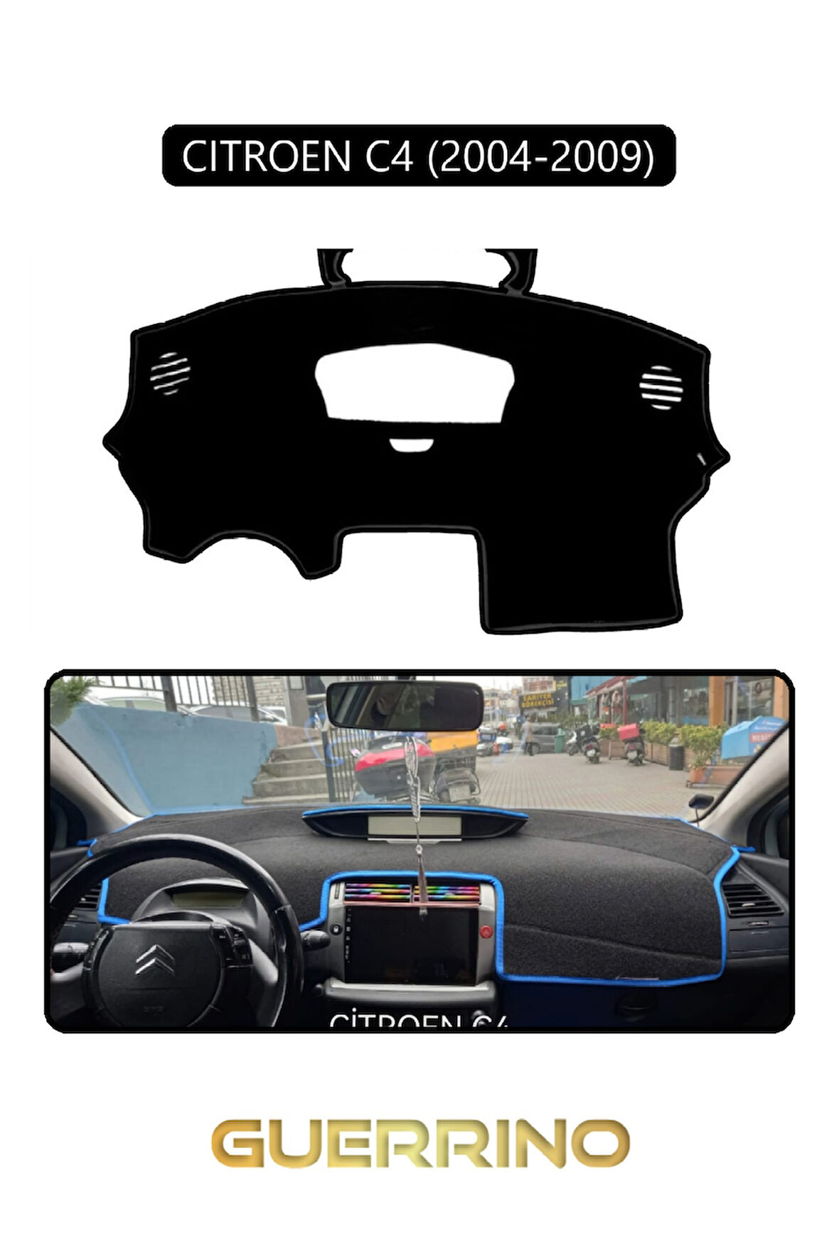 CITROEN C4 2004-2009TORPİDO KORUMA HALISI SİYAH KENAR