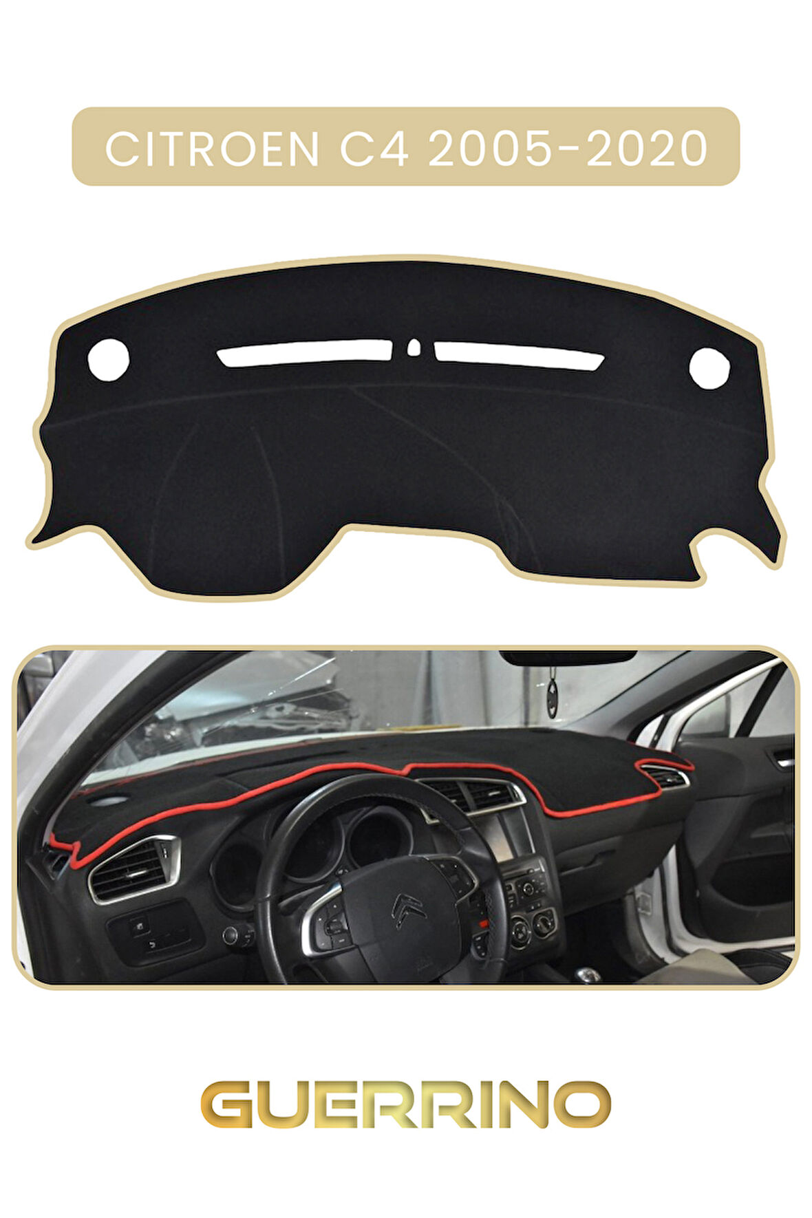 CITROEN C4 2005-2020TORPİDO KORUMA HALISI BEJ KENAR