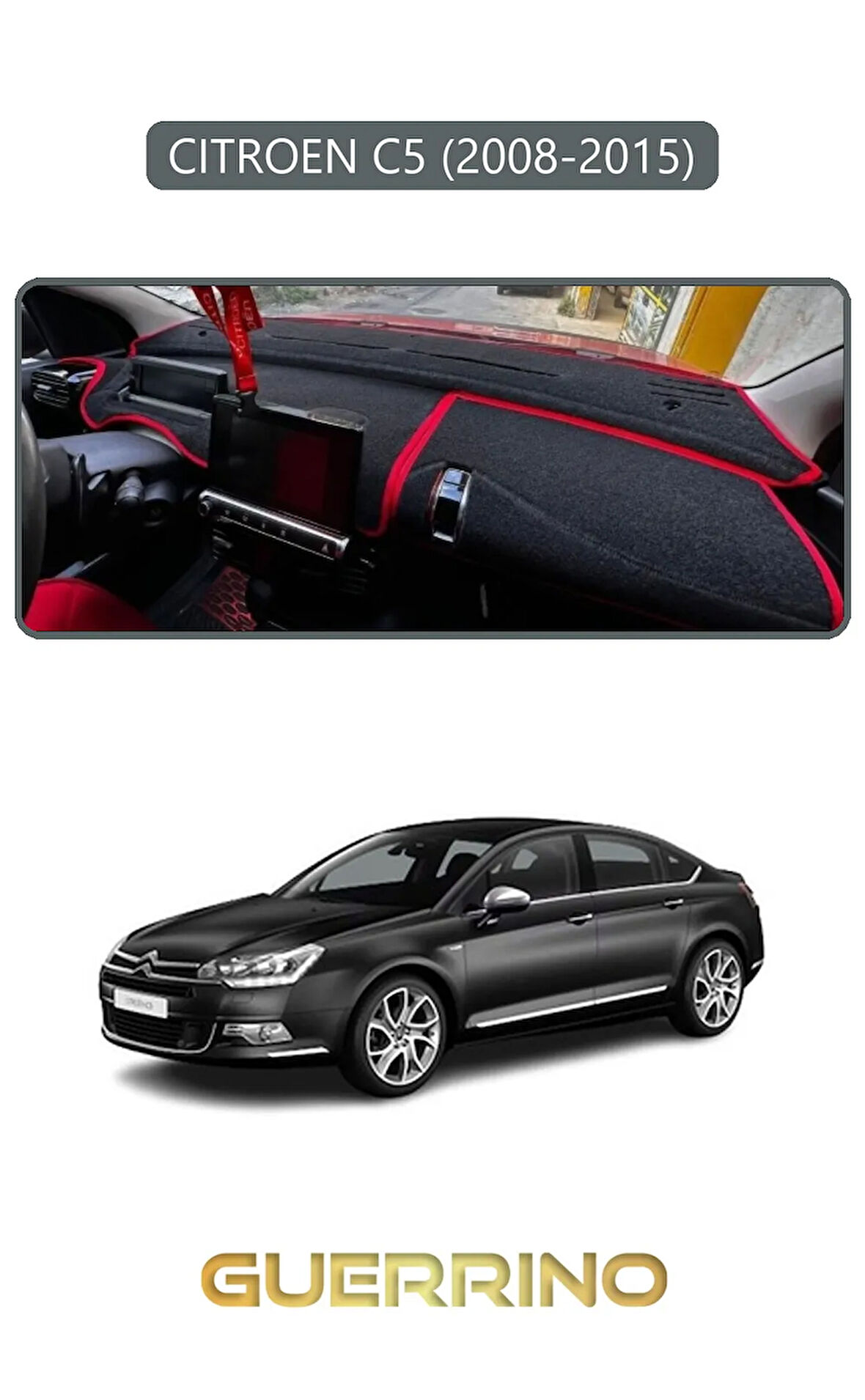 CITROEN C5 2008-2015TORPİDO KORUMA HALISI GRİ KENAR