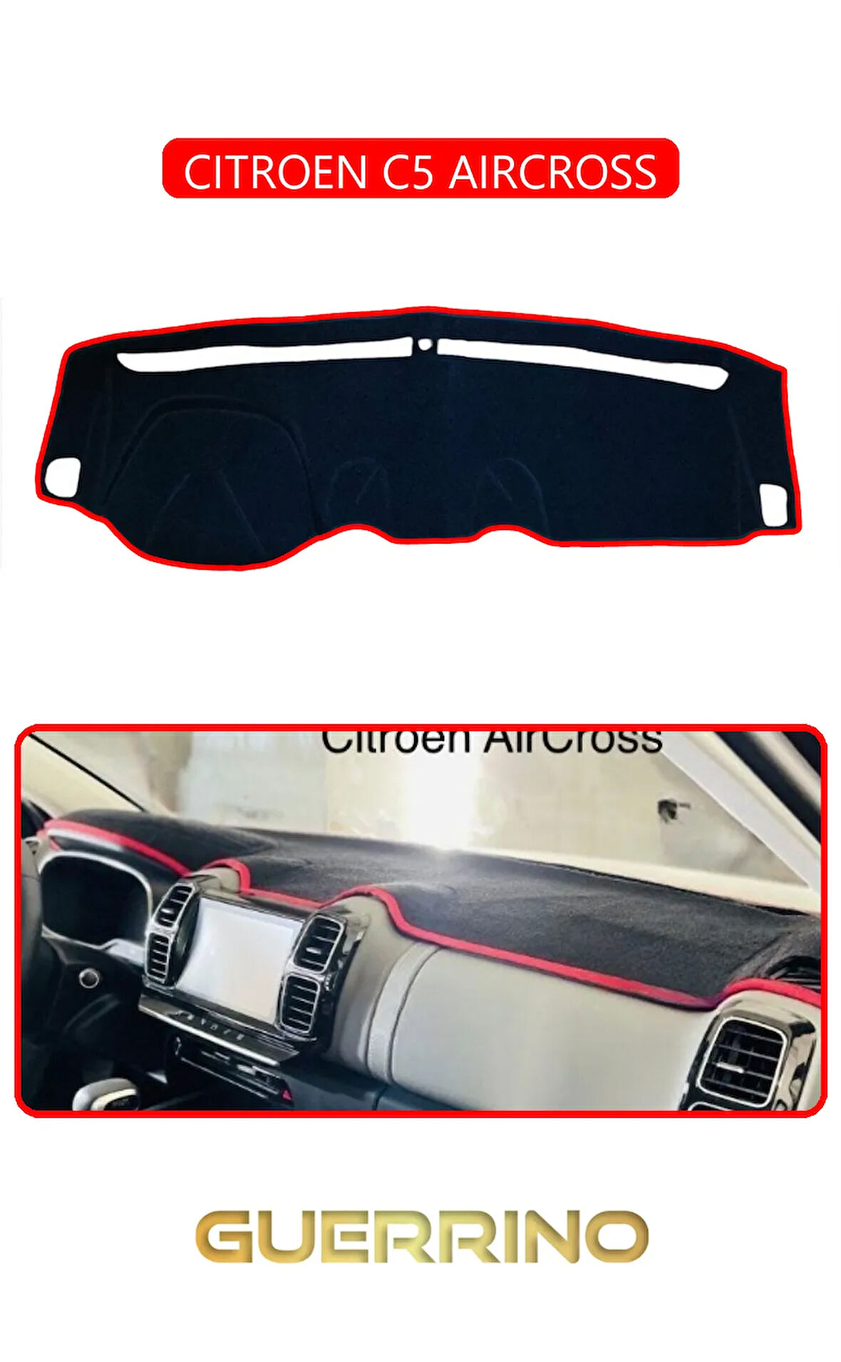 CITROEN C5 AIRCROSSTORPİDO KORUMA HALISI KIRMIZI KENAR