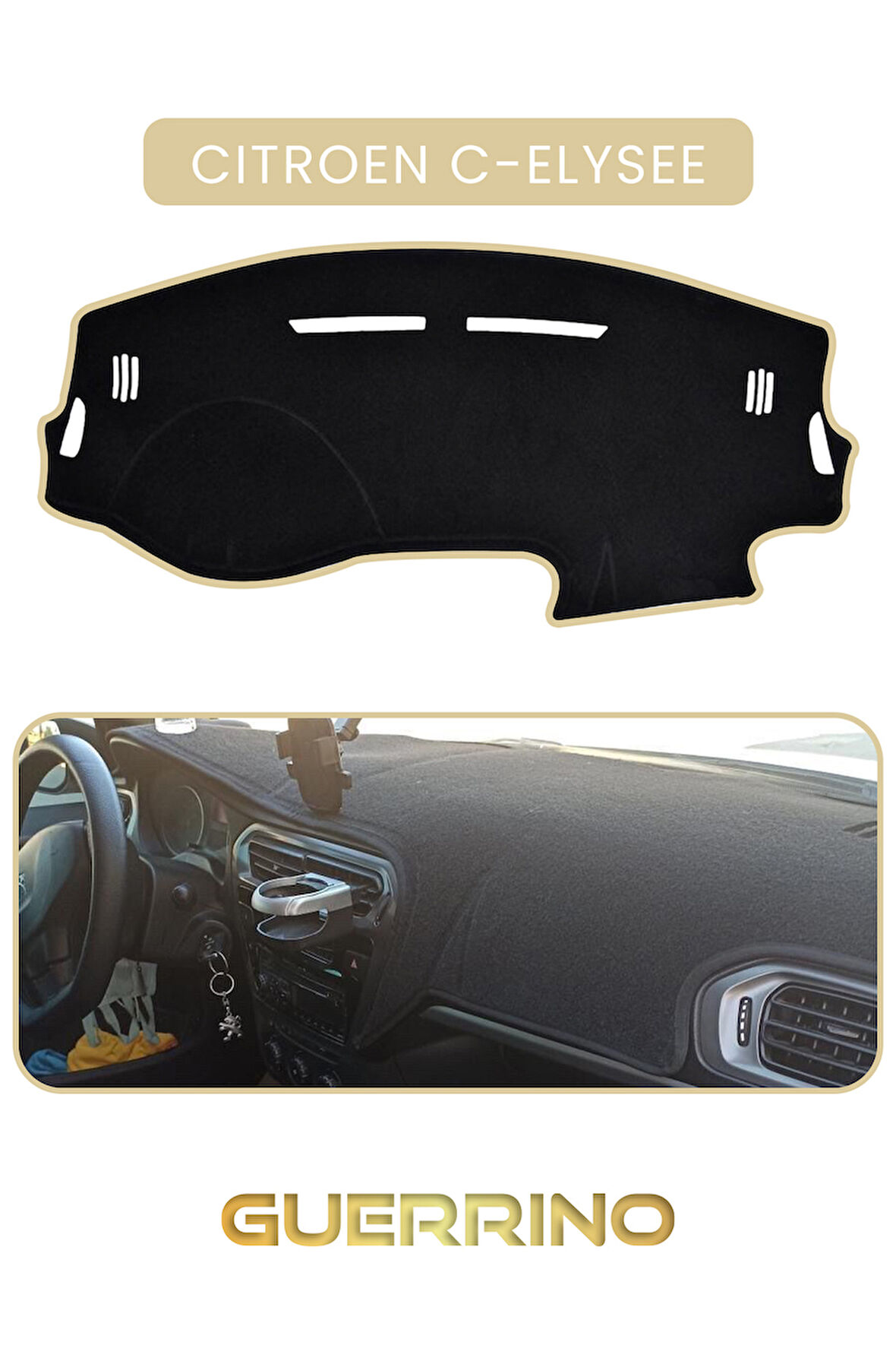 CITROEN C-ELYSEE - PEUGEOT 301 UZUNTORPİDO KORUMA HALISI BEJ KENAR