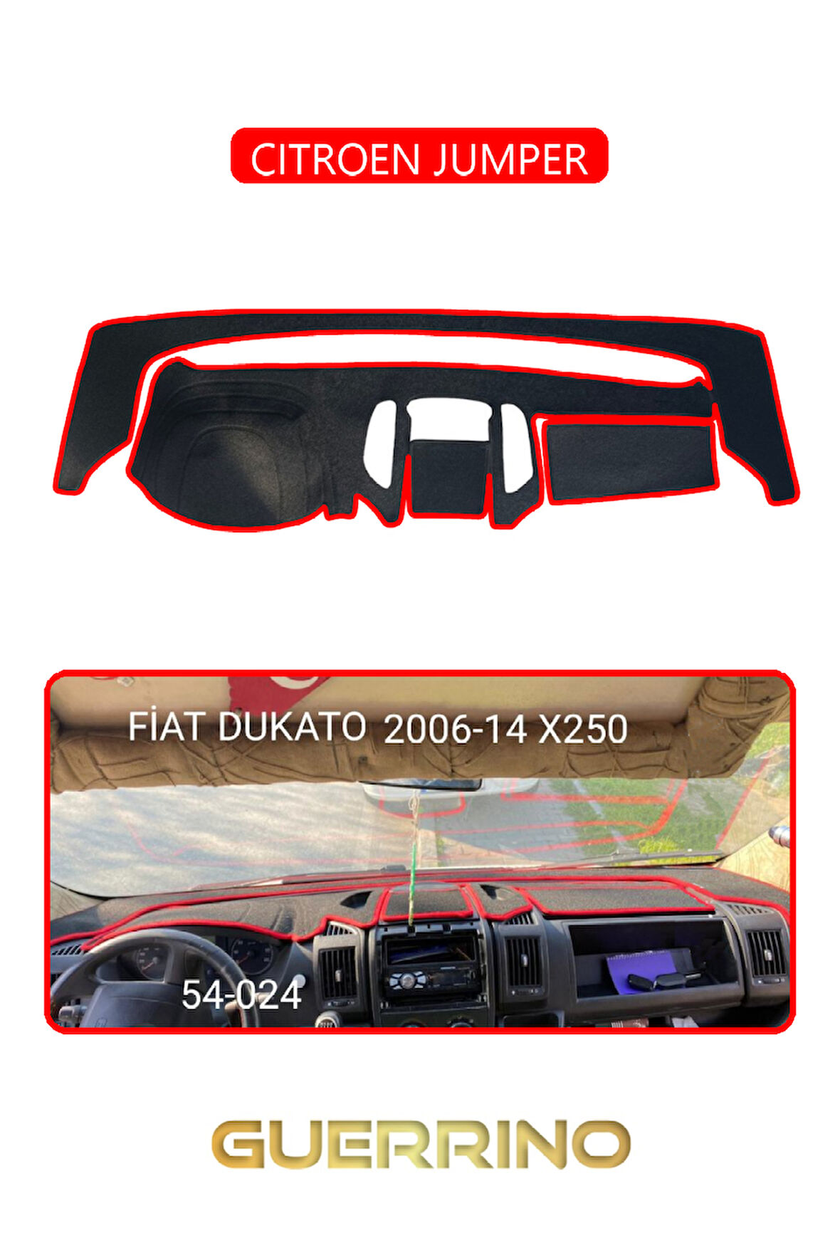CITROEN JUMPERTORPİDO KORUMA HALISI KIRMIZI KENAR