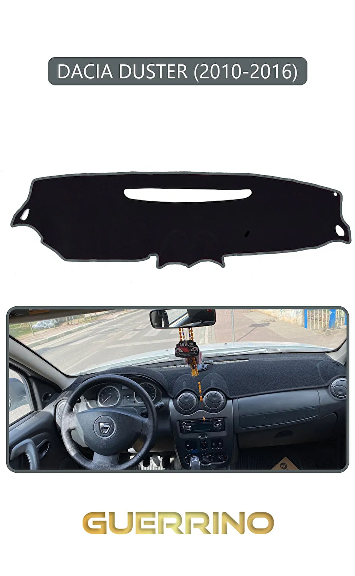 DACIA DUSTER 2010-2016TORPİDO KORUMA HALISI GRİ KENAR