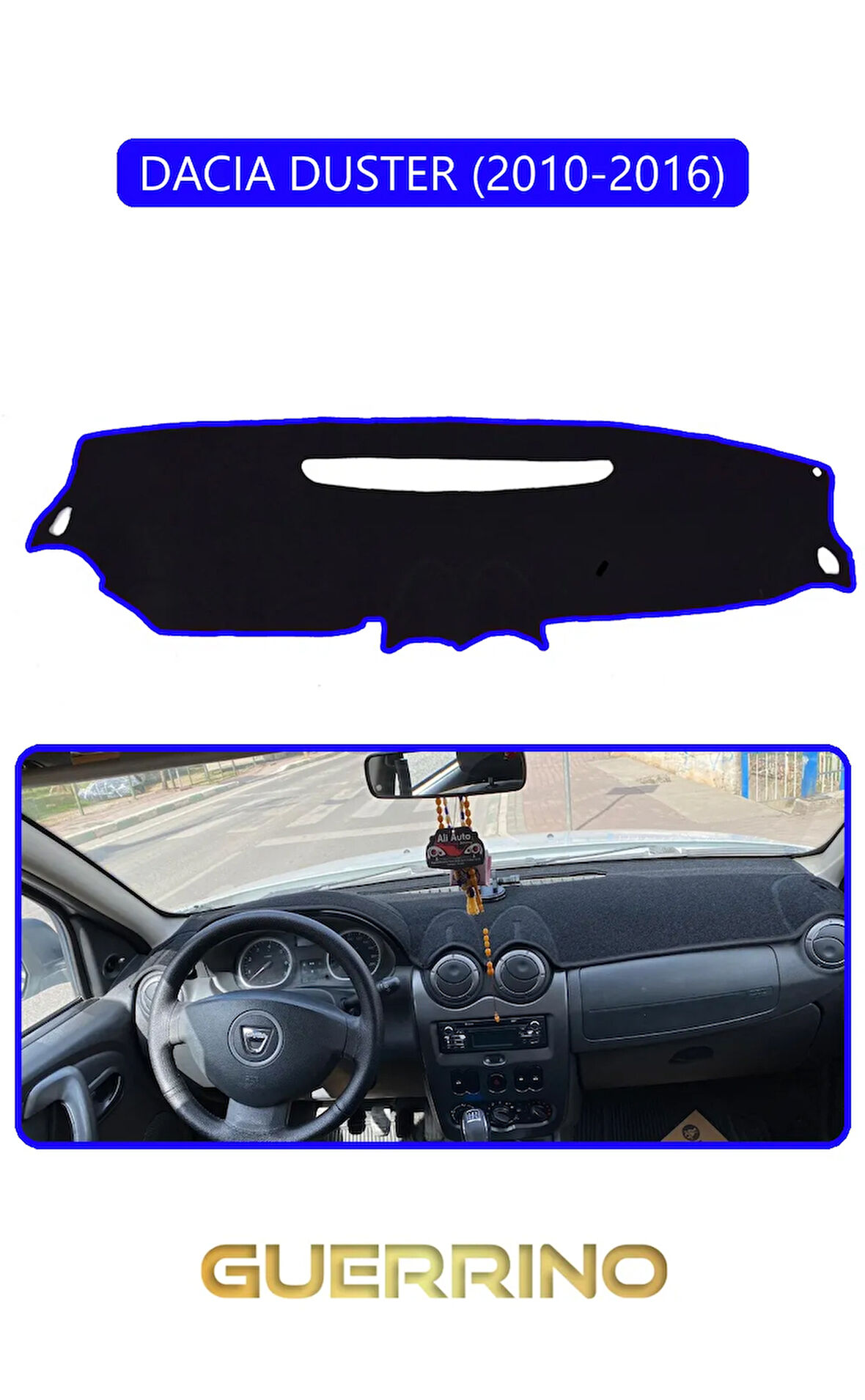 DACIA DUSTER 2010-2016TORPİDO KORUMA HALISI MAVİ KENAR