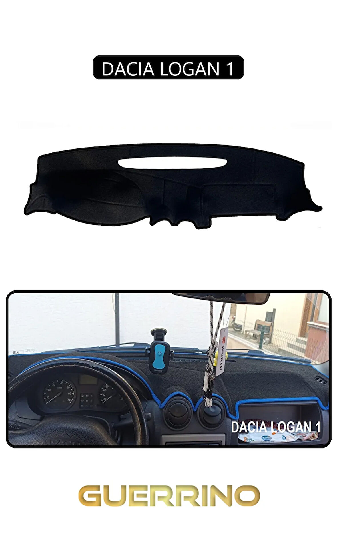 DACIA LOGAN 1TORPİDO KORUMA HALISI SİYAH KENAR