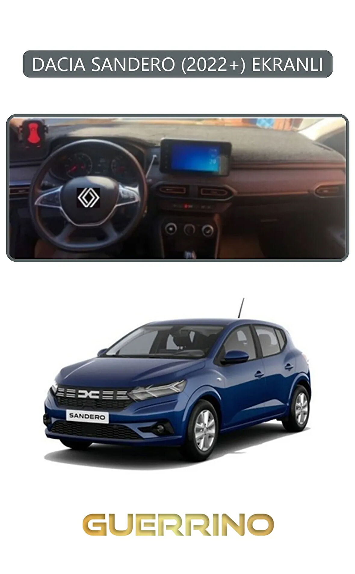 DACIA SANDERO 2022+ EKRANLITORPİDO KORUMA HALISI GRİ KENAR