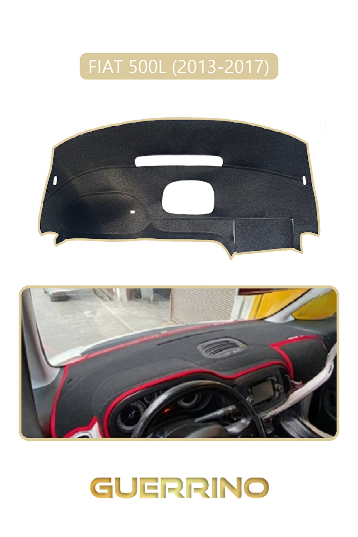 FIAT 500L 2013-2017 Modellerine UygunTORPİDO KORUMA HALISI BEJ KENAR