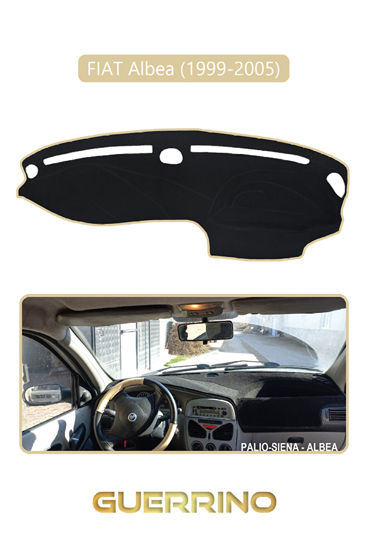 FIAT Albea 1999-2005 Modellerine Uygun eskiTORPİDO KORUMA HALISI BEJ KENAR