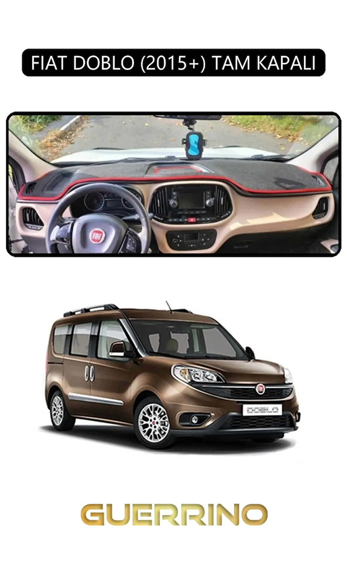 FIAT DOBLO 2015+ TAM KAPALITORPİDO KORUMA HALISI SİYAH KENAR
