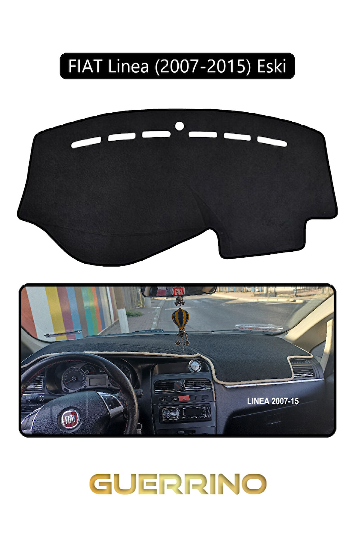FIAT Linea  2007-2015 Modellerine Uygun ESKİTORPİDO KORUMA HALISI SİYAH KENAR