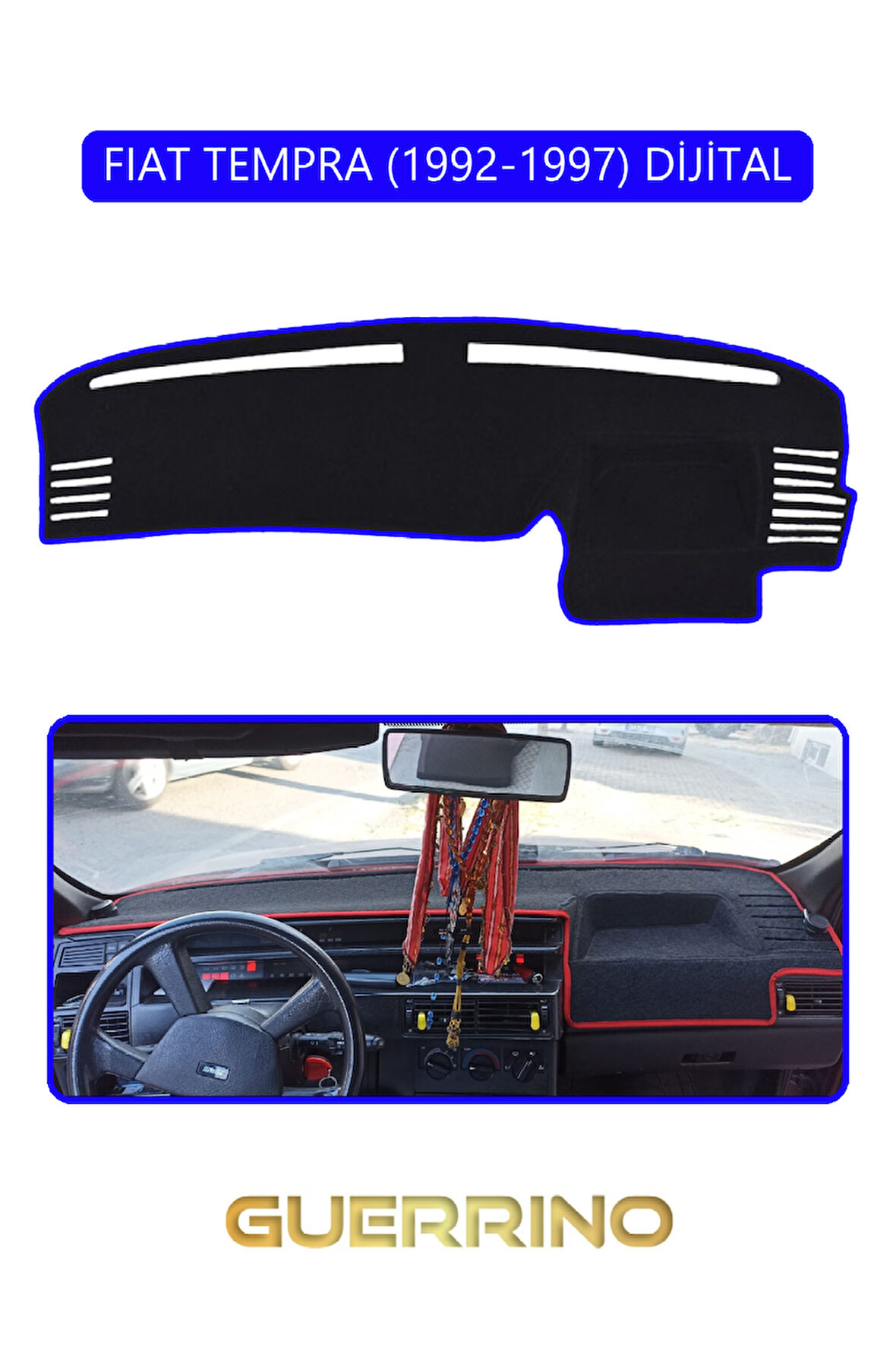 FIAT TEMPRA 1992-1997 Modellerine Uygun DijitalTORPİDO KORUMA HALISI MAVİ KENAR