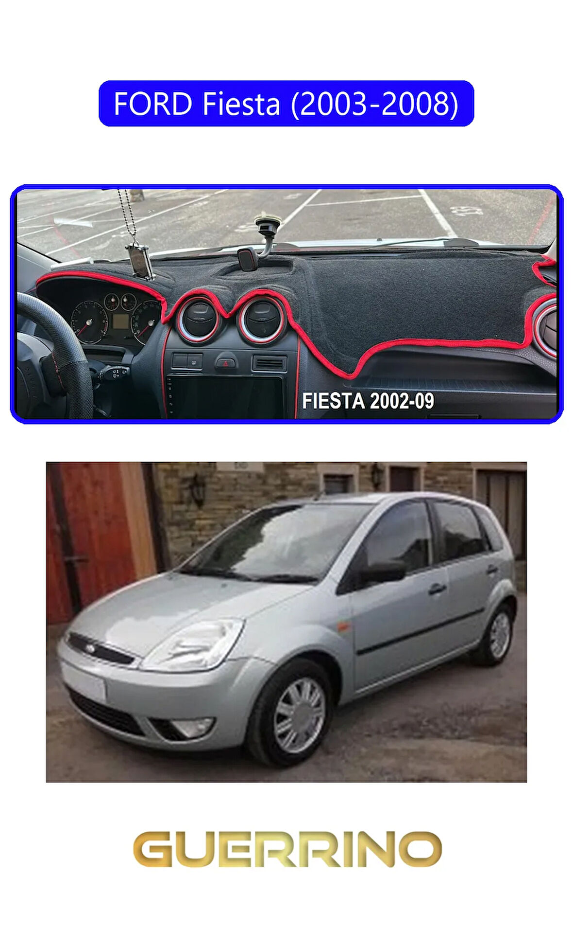 FORD Fiesta (2003-2008)TORPİDO KORUMA HALISI MAVİ KENAR