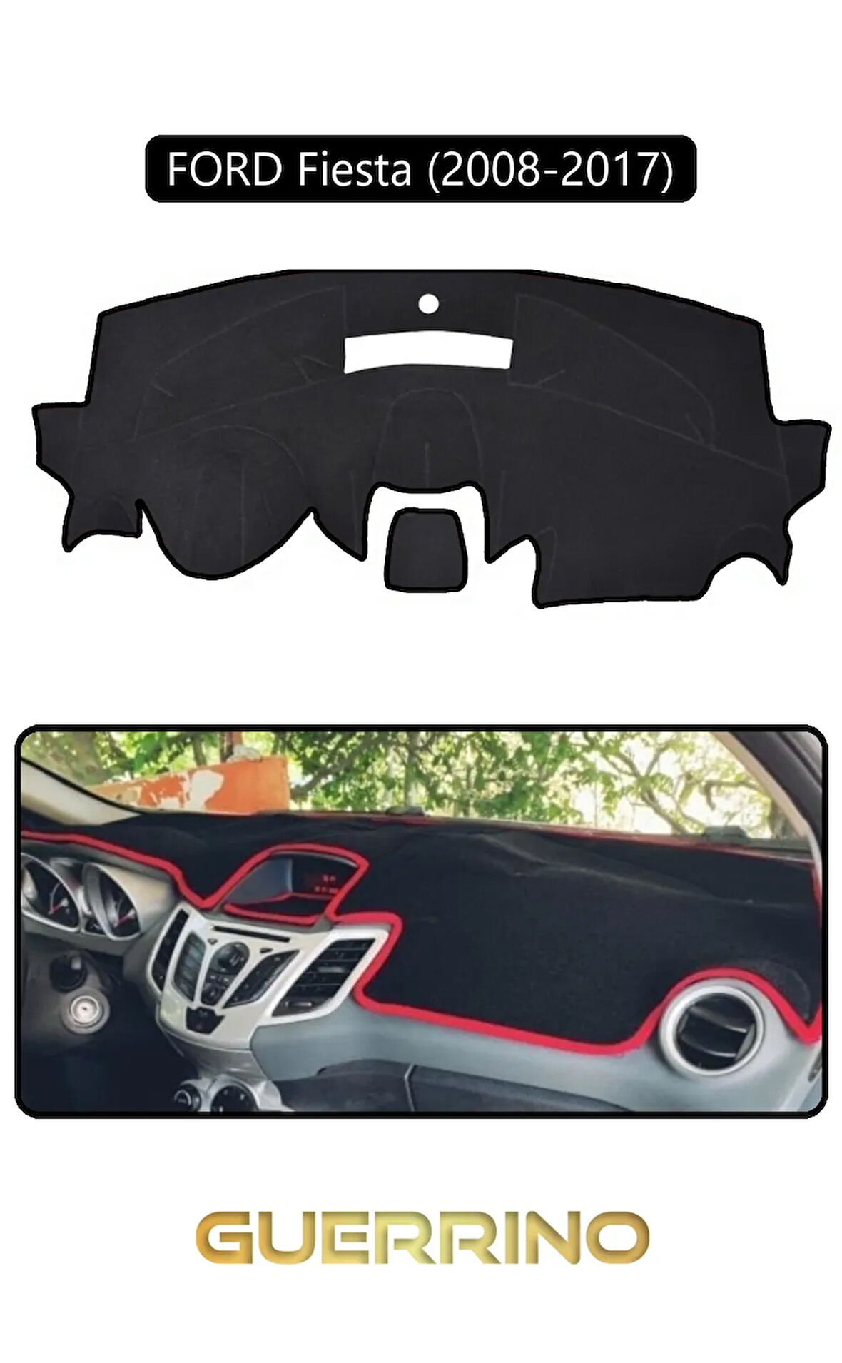 FORD Fiesta (2008-2017)TORPİDO KORUMA HALISI SİYAH KENAR