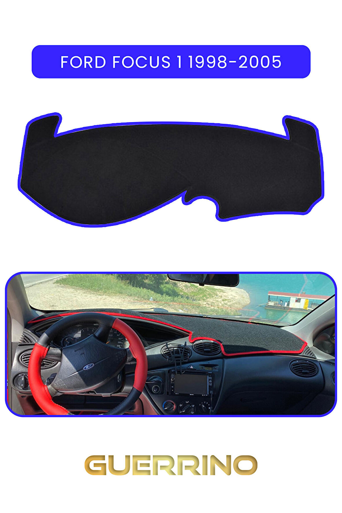 FORD Focus 1 (1998-2005)TORPİDO KORUMA HALISI MAVİ KENAR