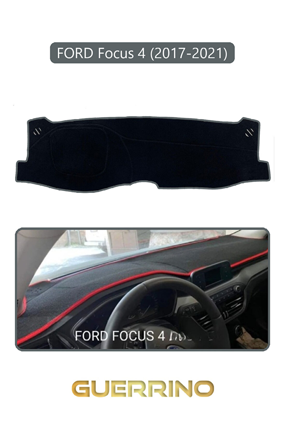 FORD Focus 4 (2017-2021)TORPİDO KORUMA HALISI GRİ KENAR