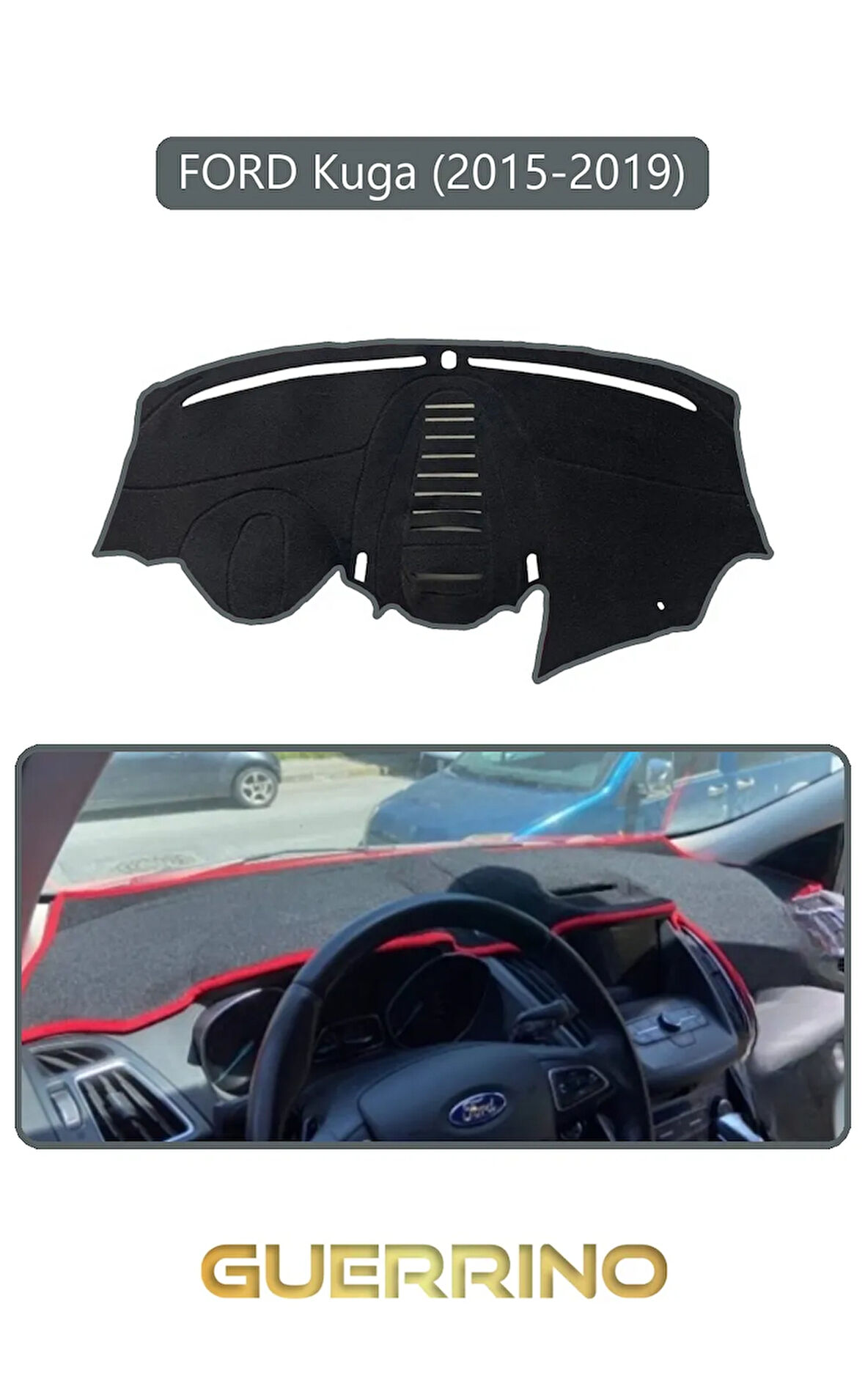 FORD Kuga (2015-2019)TORPİDO KORUMA HALISI GRİ KENAR