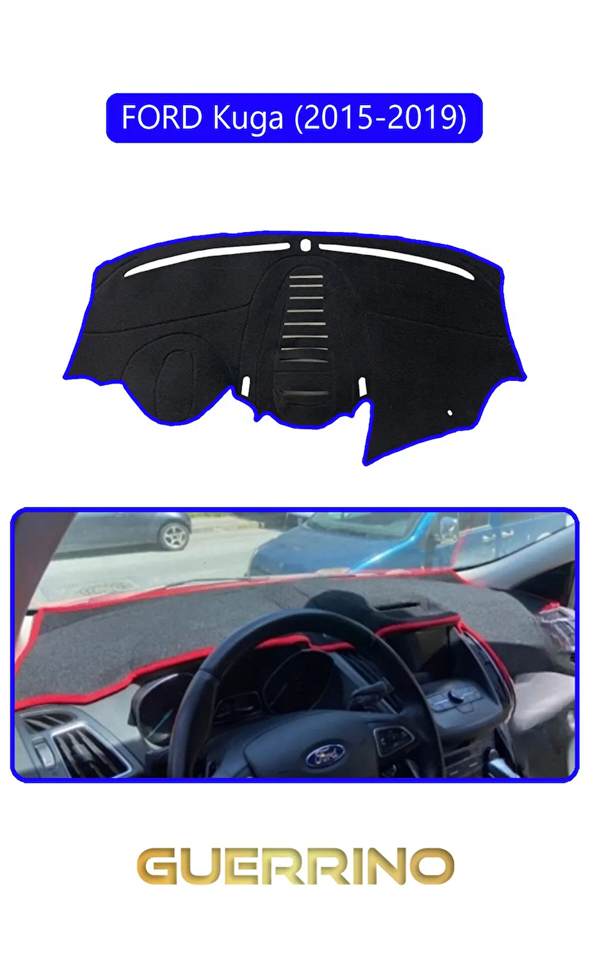 FORD Kuga (2015-2019)TORPİDO KORUMA HALISI MAVİ KENAR