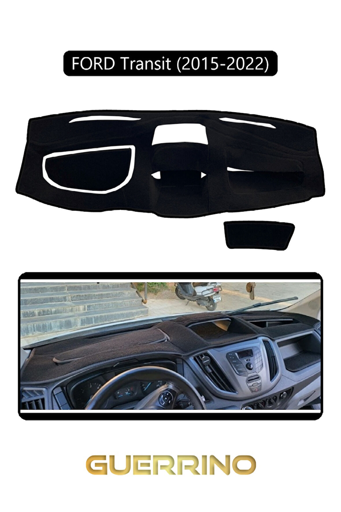 FORD Transit (2015-2022)TORPİDO KORUMA HALISI SİYAH KENAR