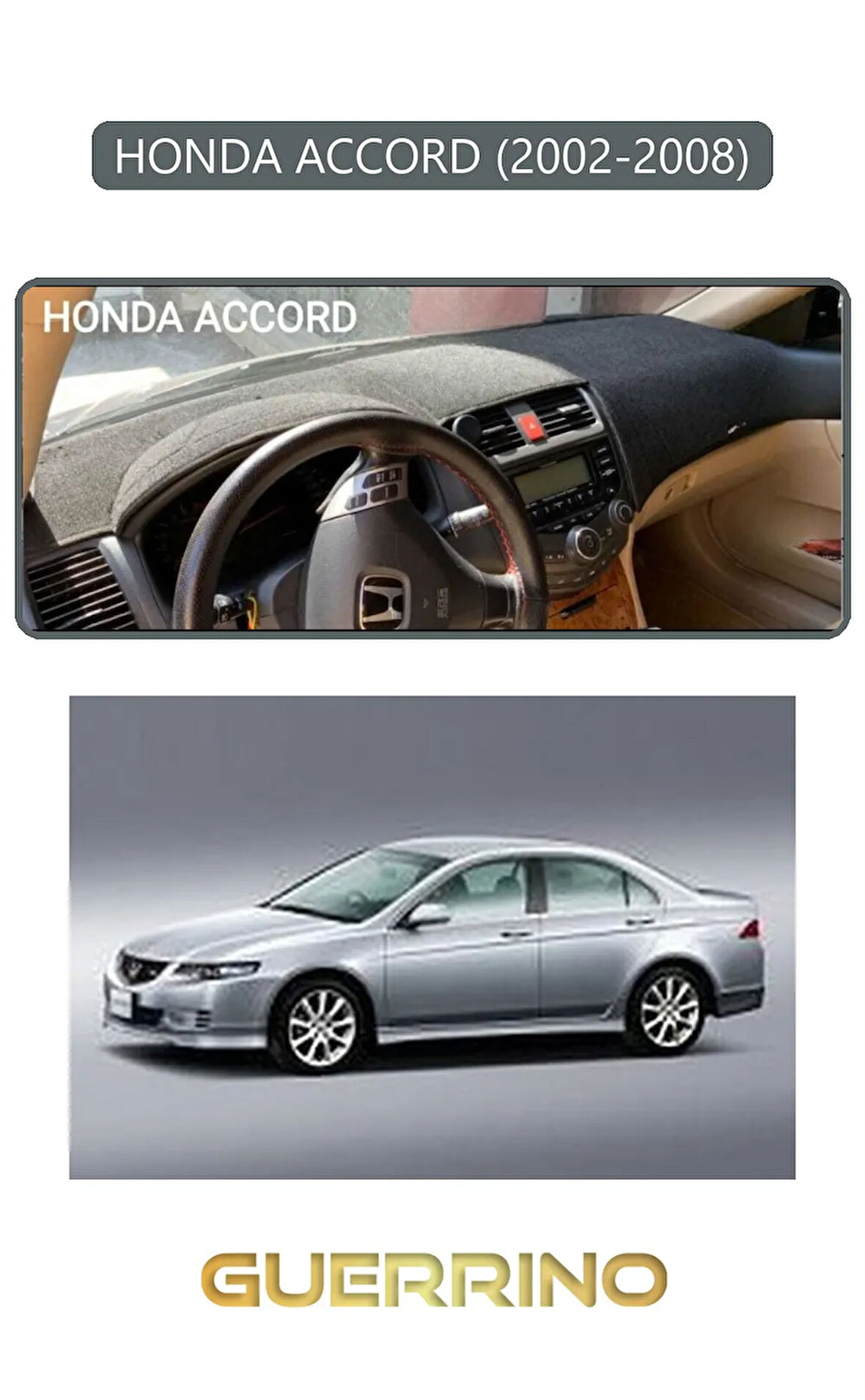 HONDA ACCORD 2002-2008TORPİDO KORUMA HALISI GRİ KENAR