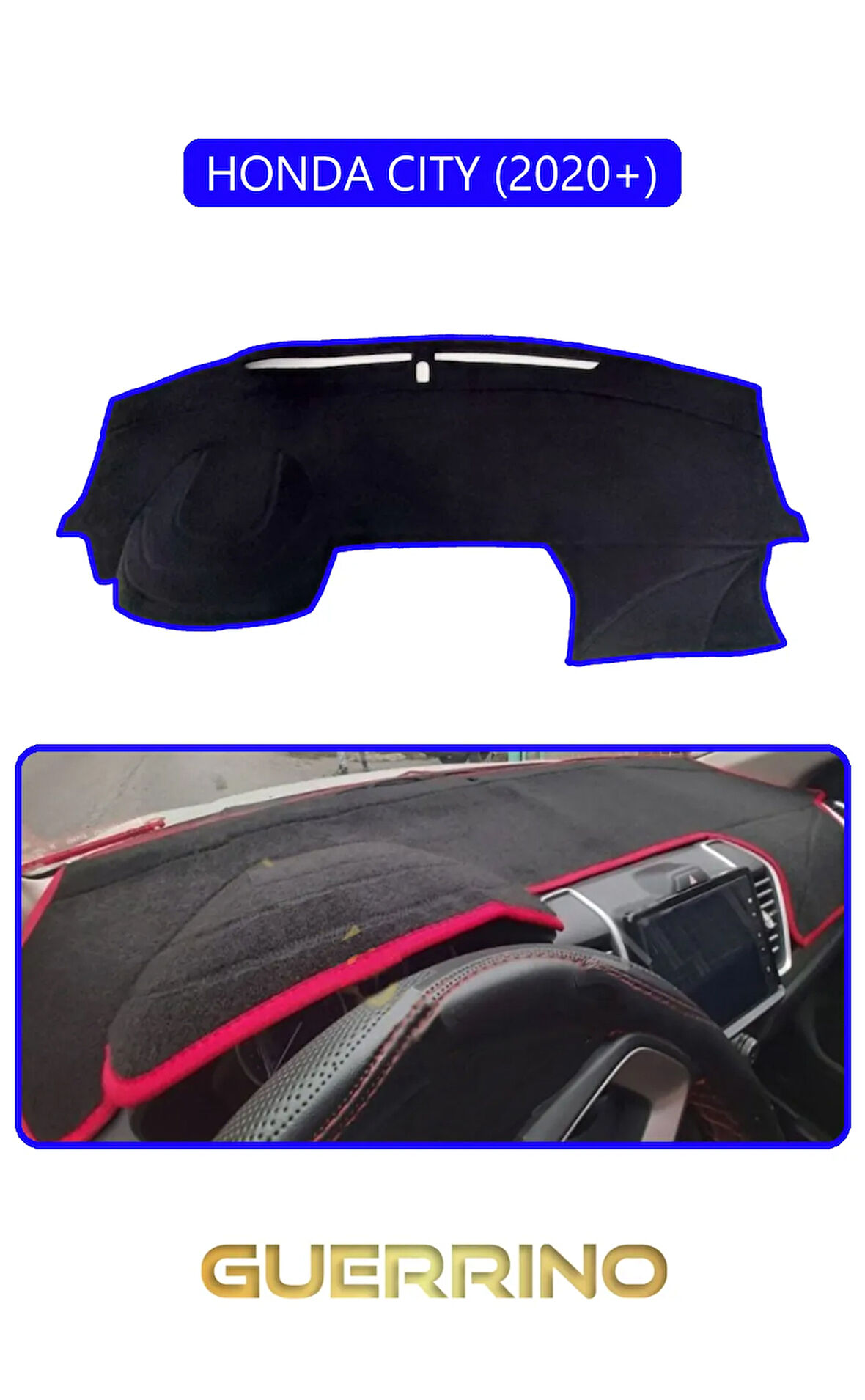 HONDA CITY 2020+TORPİDO KORUMA HALISI MAVİ KENAR