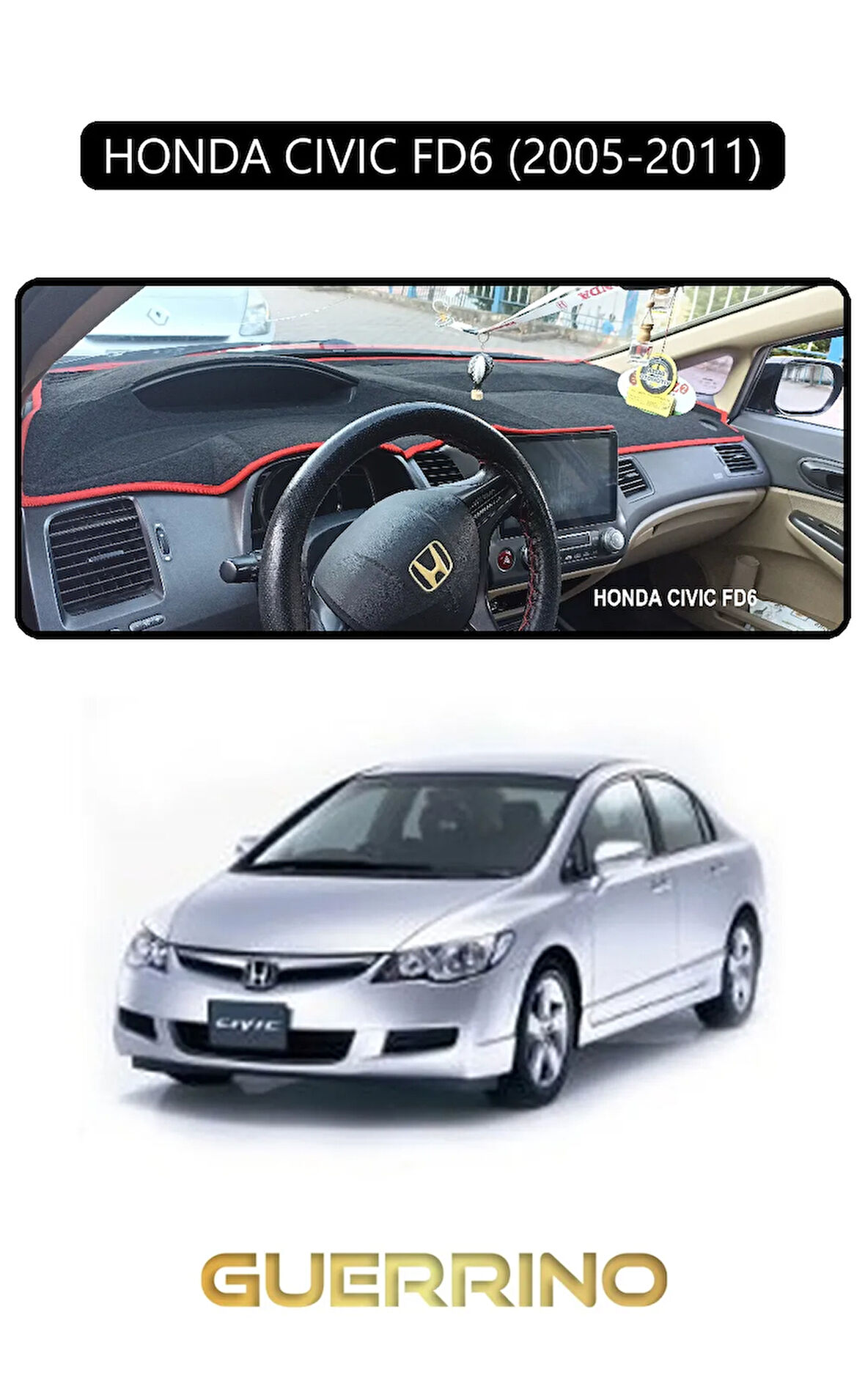 HONDA CIVIC FD6 2005-2011TORPİDO KORUMA HALISI SİYAH KENAR