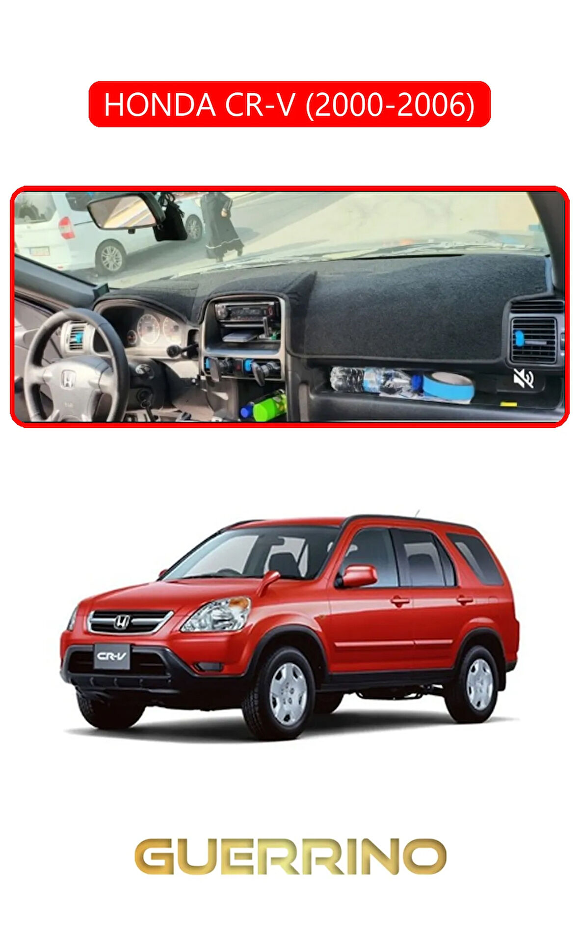 HONDA CR-V 2000-2006TORPİDO KORUMA HALISI KIRMIZI KENAR