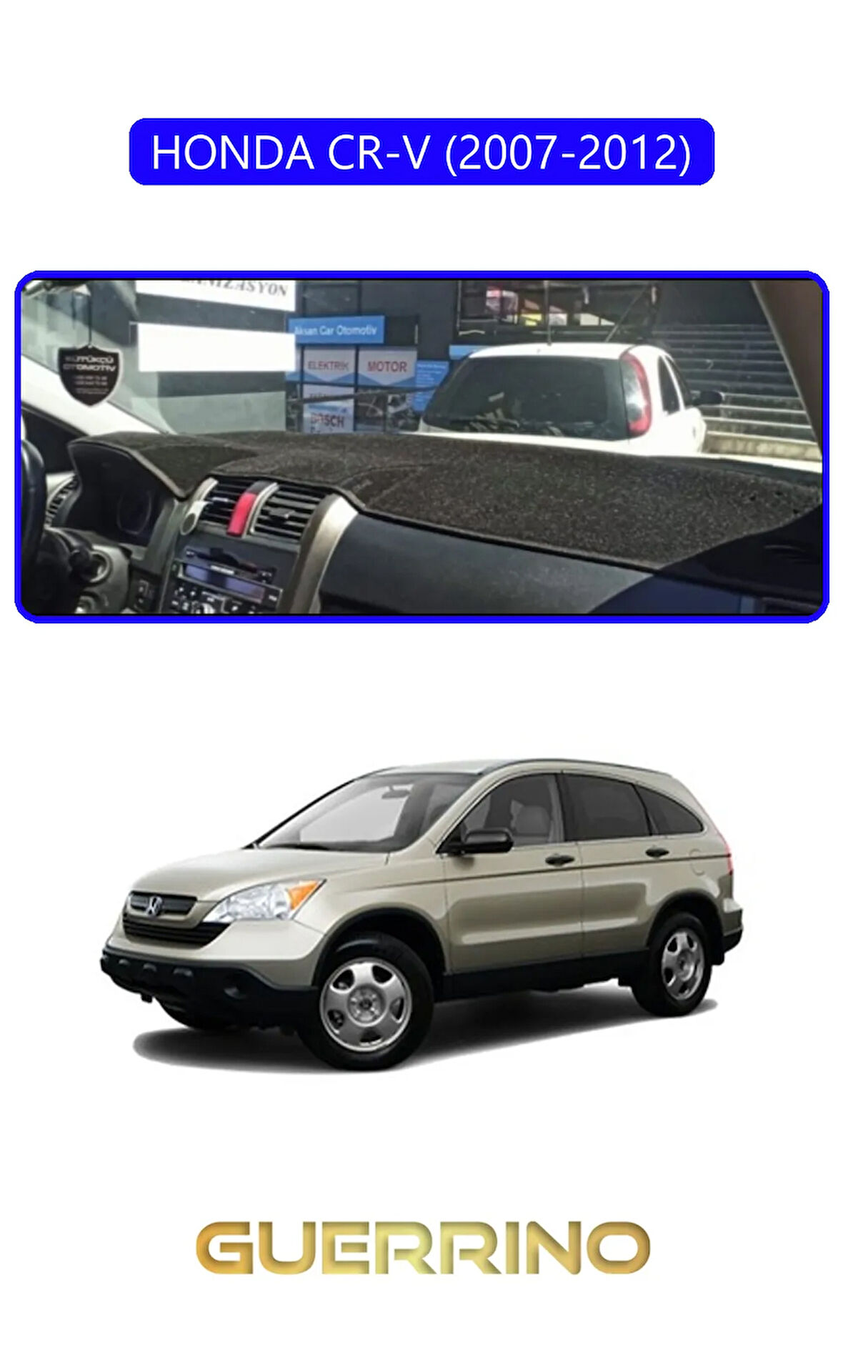 HONDA CR-V 2007-2012TORPİDO KORUMA HALISI MAVİ KENAR