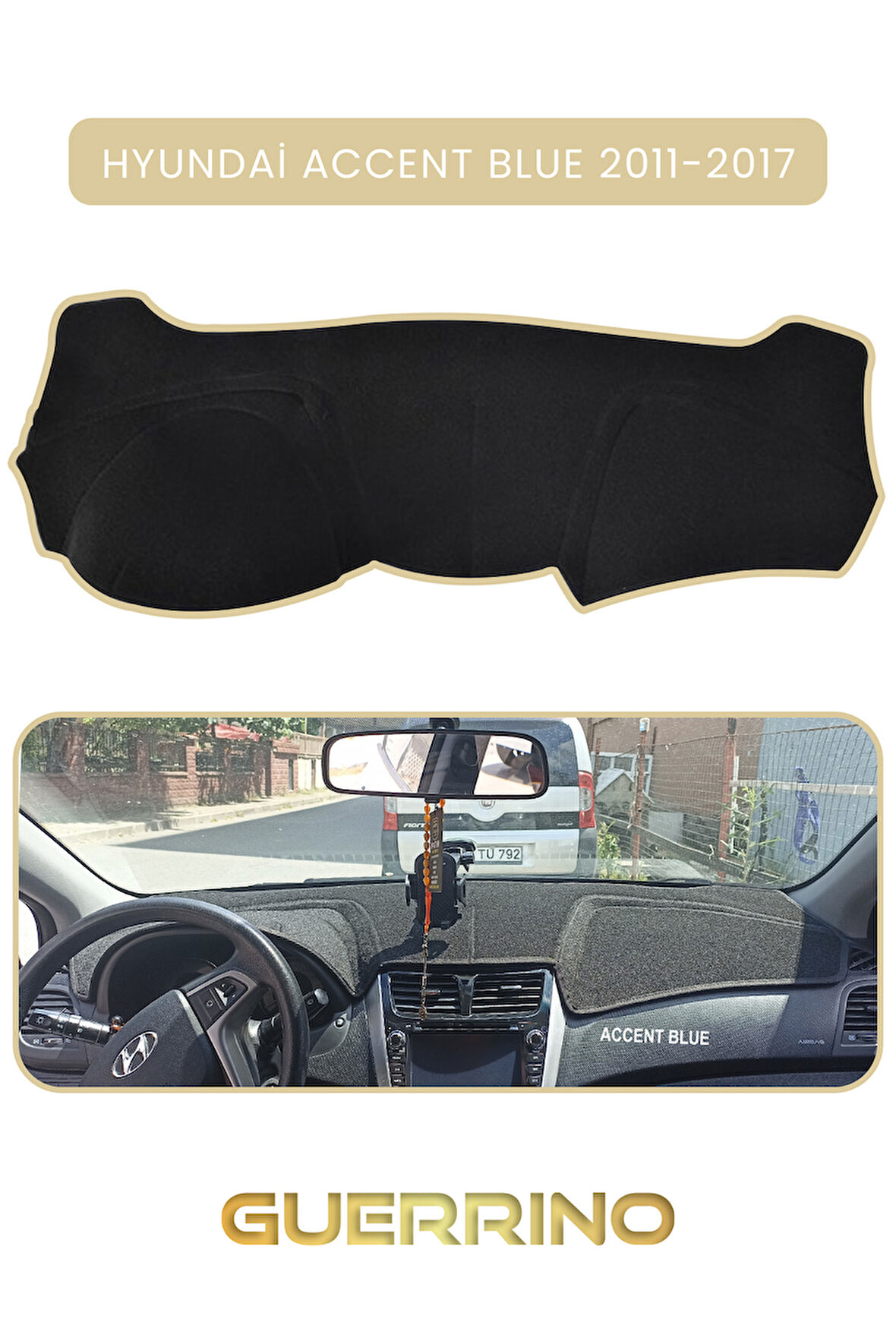 HYUNDAİ ACCENT BLUE 2011-2017TORPİDO KORUMA HALISI BEJ KENAR