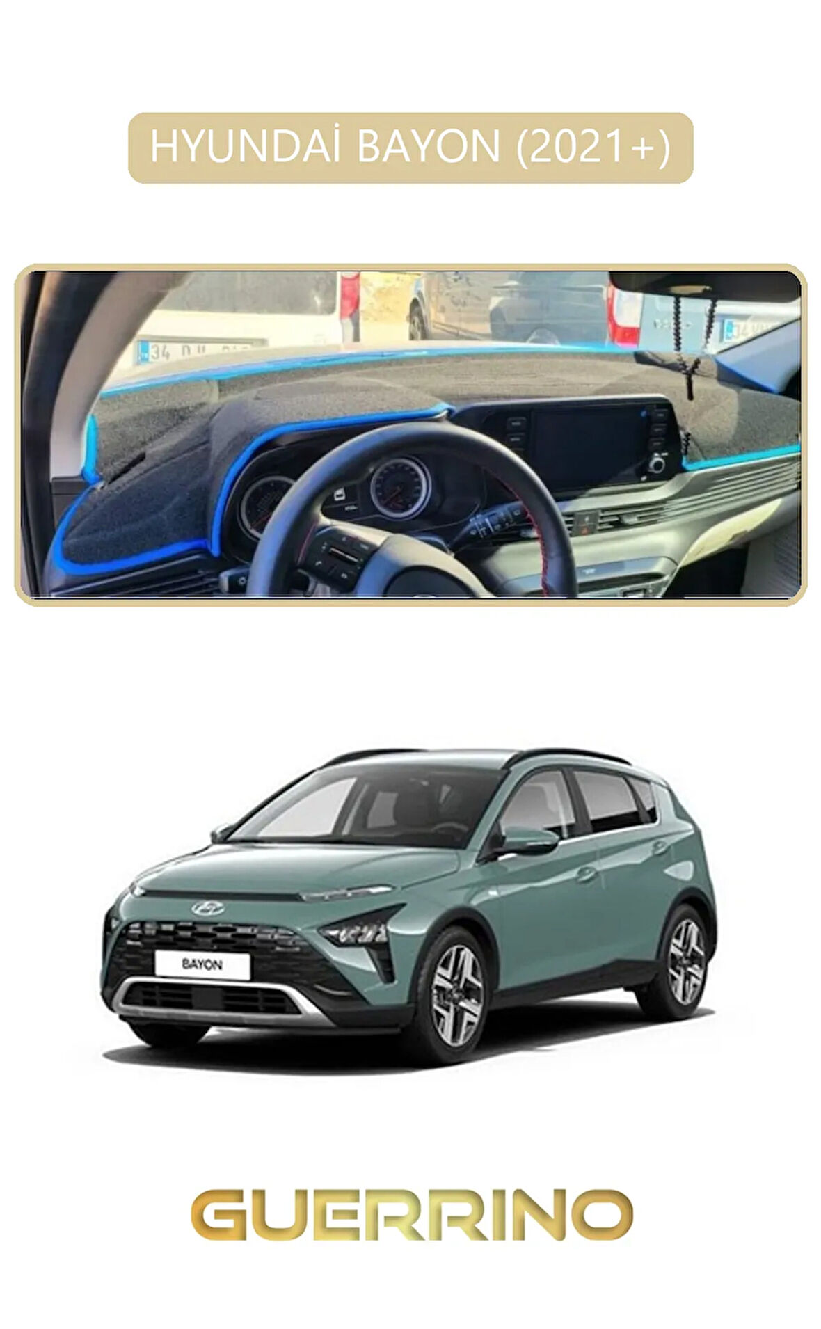 HYUNDAİ BAYON 2021+TORPİDO KORUMA HALISI BEJ KENAR