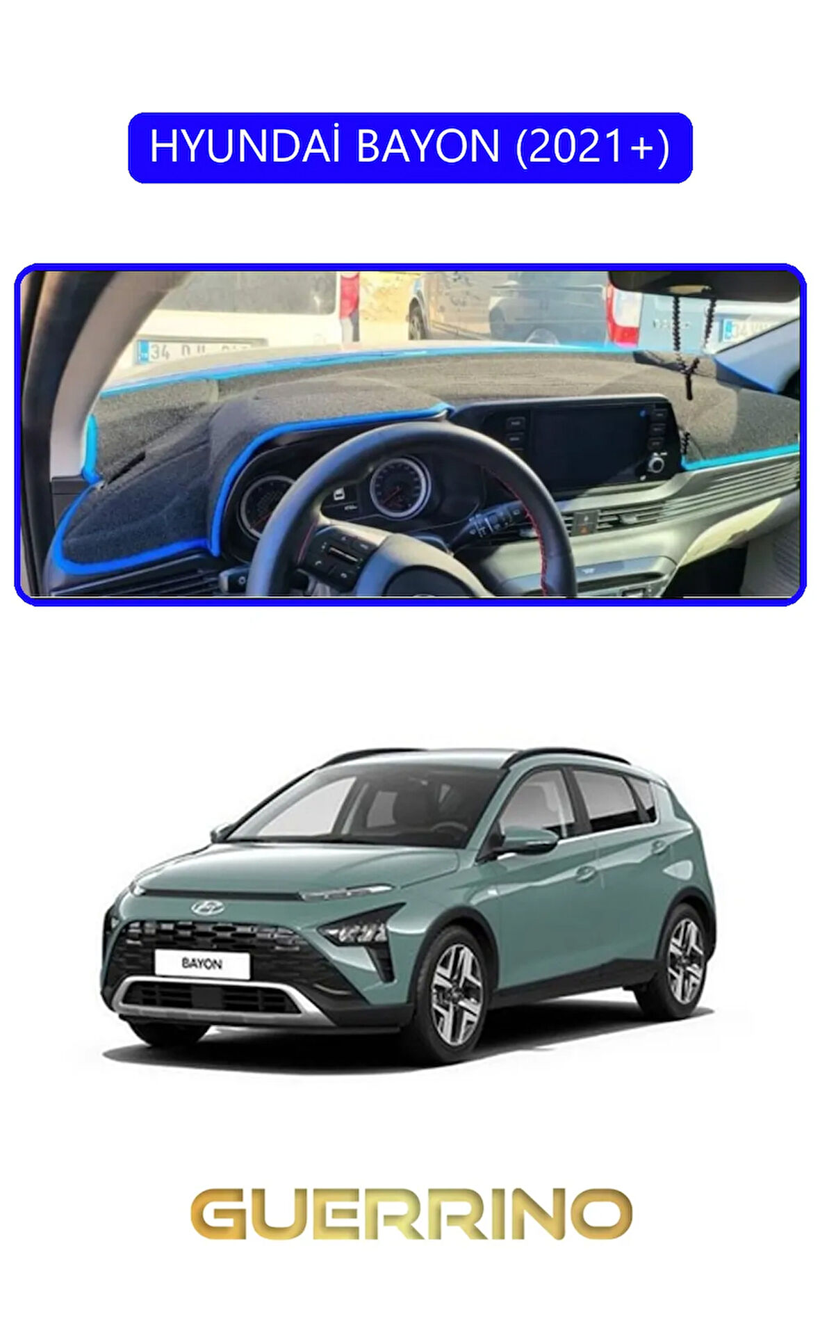 HYUNDAİ BAYON 2021+TORPİDO KORUMA HALISI MAVİ KENAR