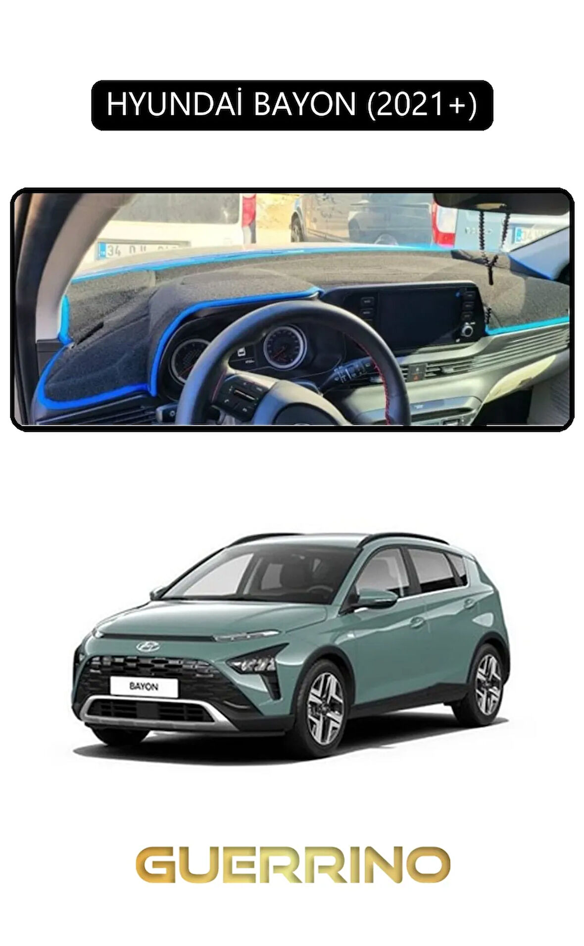 HYUNDAİ BAYON 2021+TORPİDO KORUMA HALISI SİYAH KENAR