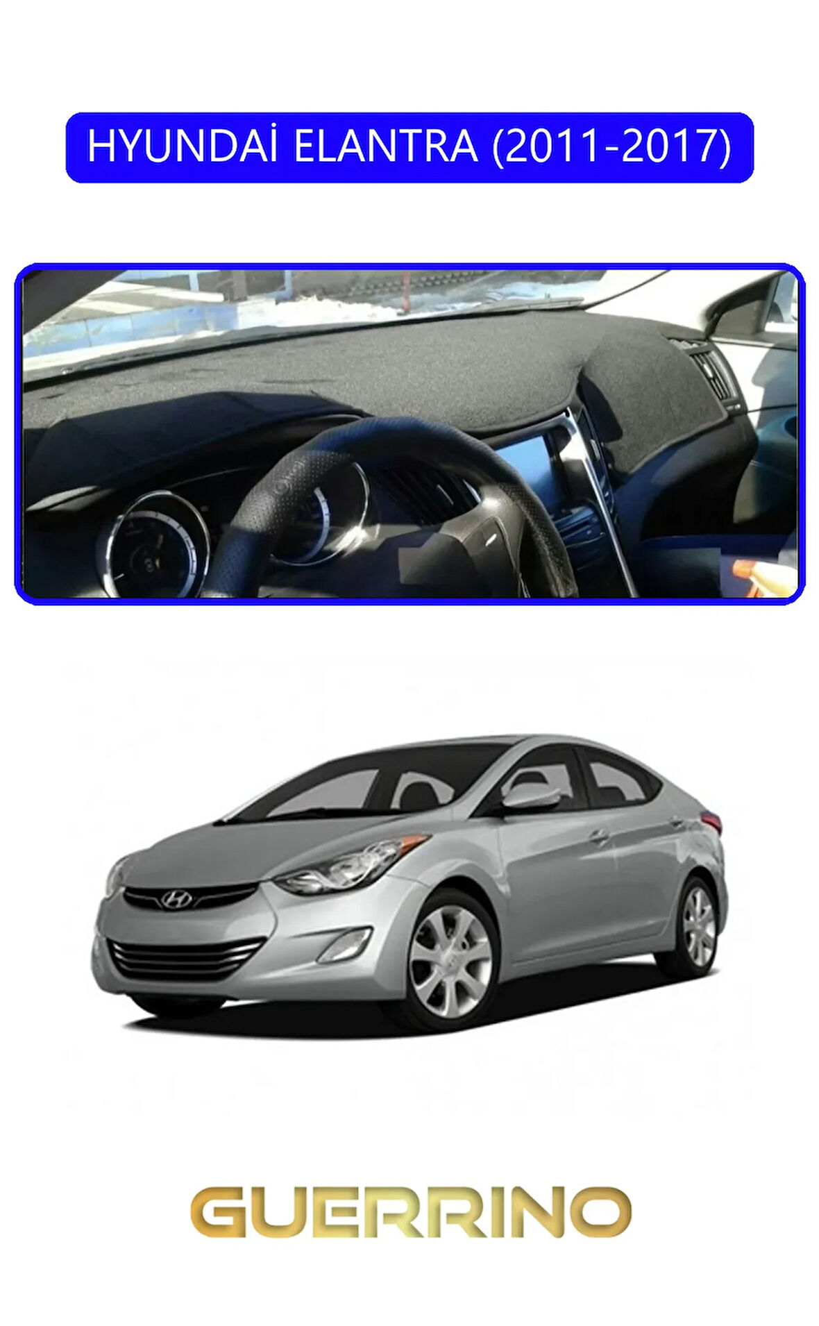 HYUNDAİ ELANTRA 2011-2017TORPİDO KORUMA HALISI MAVİ KENAR
