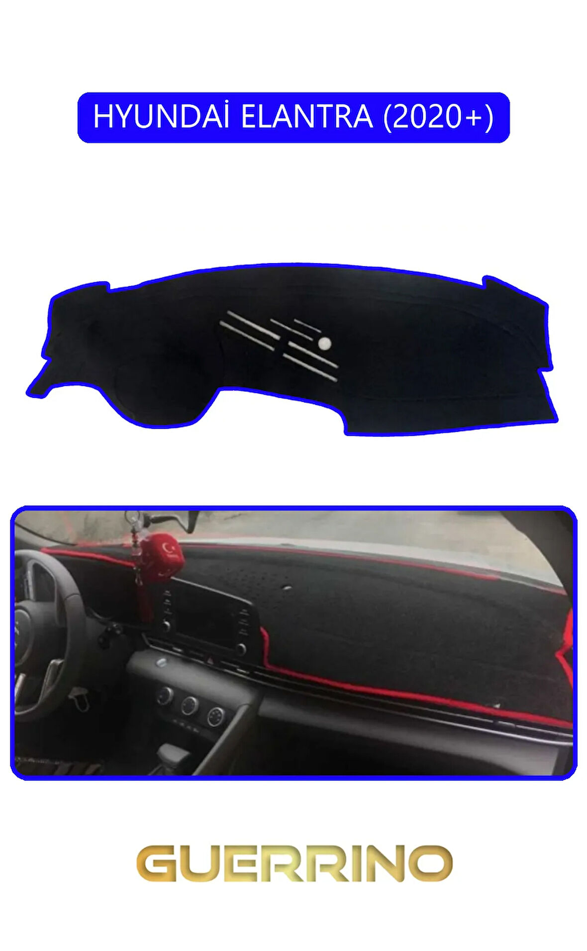 HYUNDAİ ELANTRA 2020+TORPİDO KORUMA HALISI MAVİ KENAR