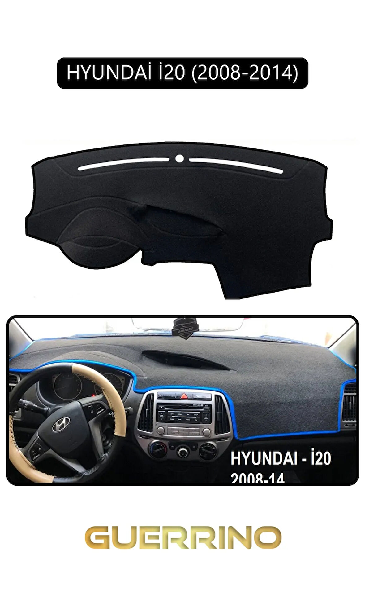 HYUNDAİ İ20 2008-2014TORPİDO KORUMA HALISI SİYAH KENAR