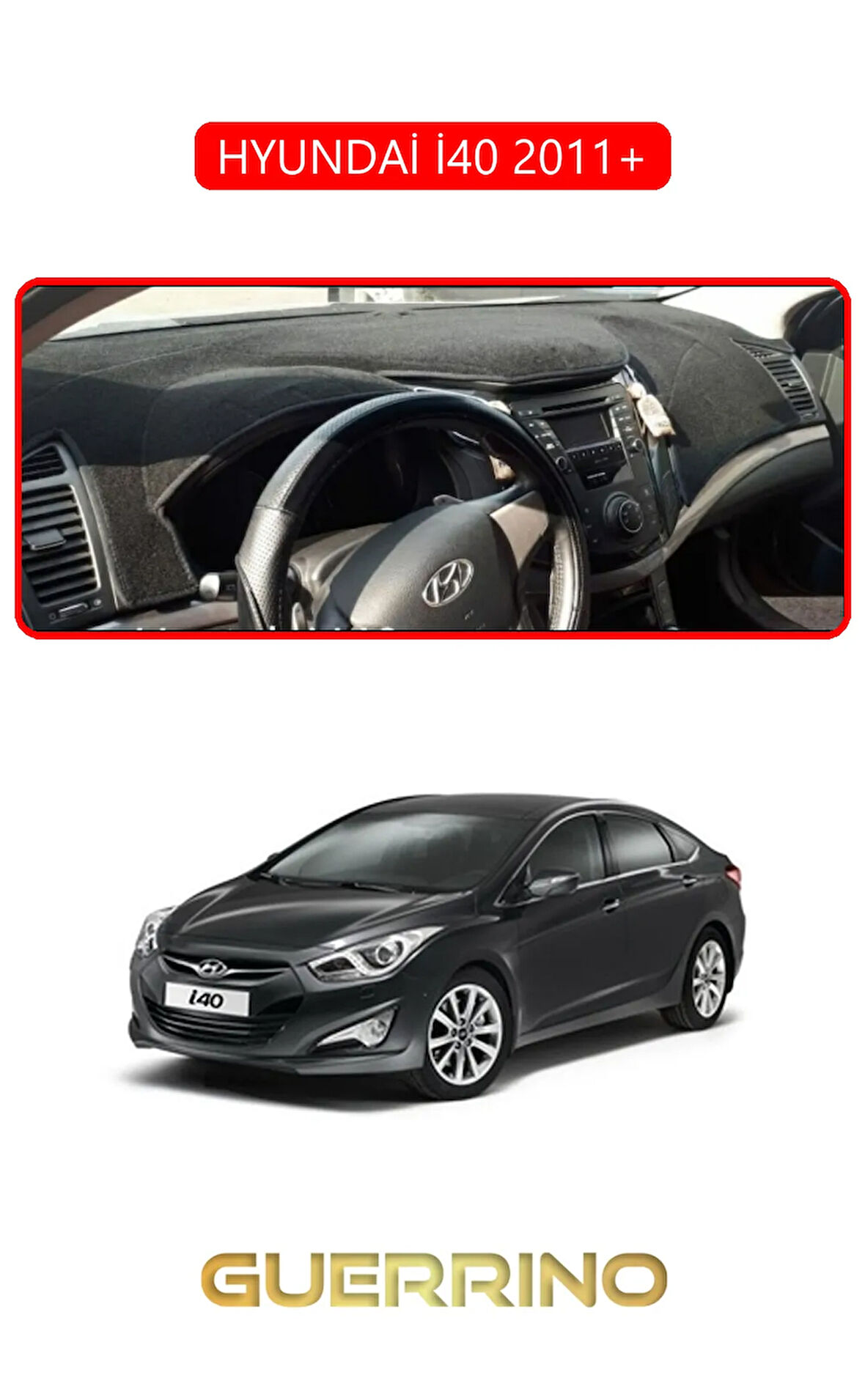 HYUNDAİ İ40 2011+ (i30 )TORPİDO KORUMA HALISI KIRMIZI KENAR