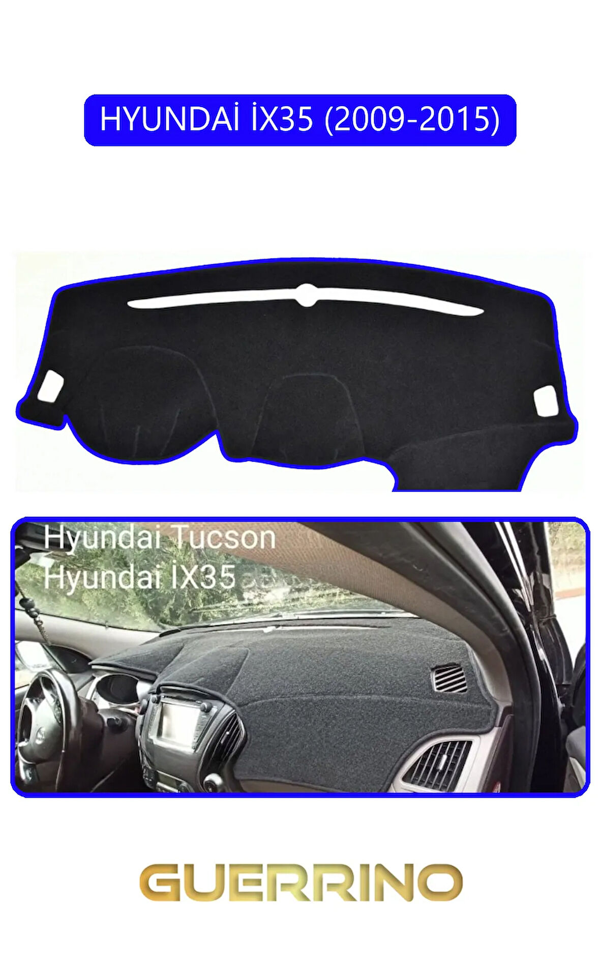 HYUNDAİ İX35 2009-2015TORPİDO KORUMA HALISI MAVİ KENAR