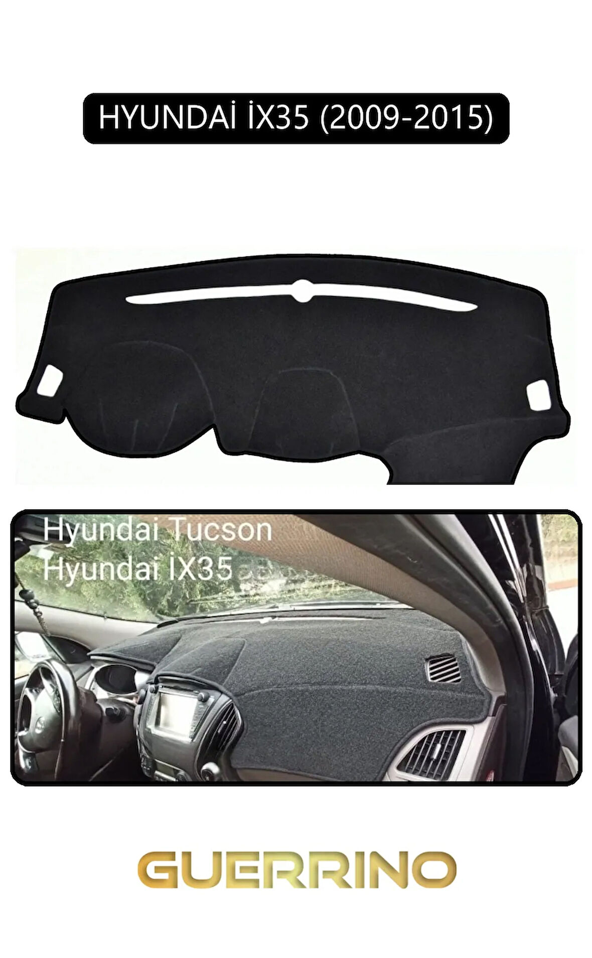 HYUNDAİ İX35 2009-2015TORPİDO KORUMA HALISI SİYAH KENAR