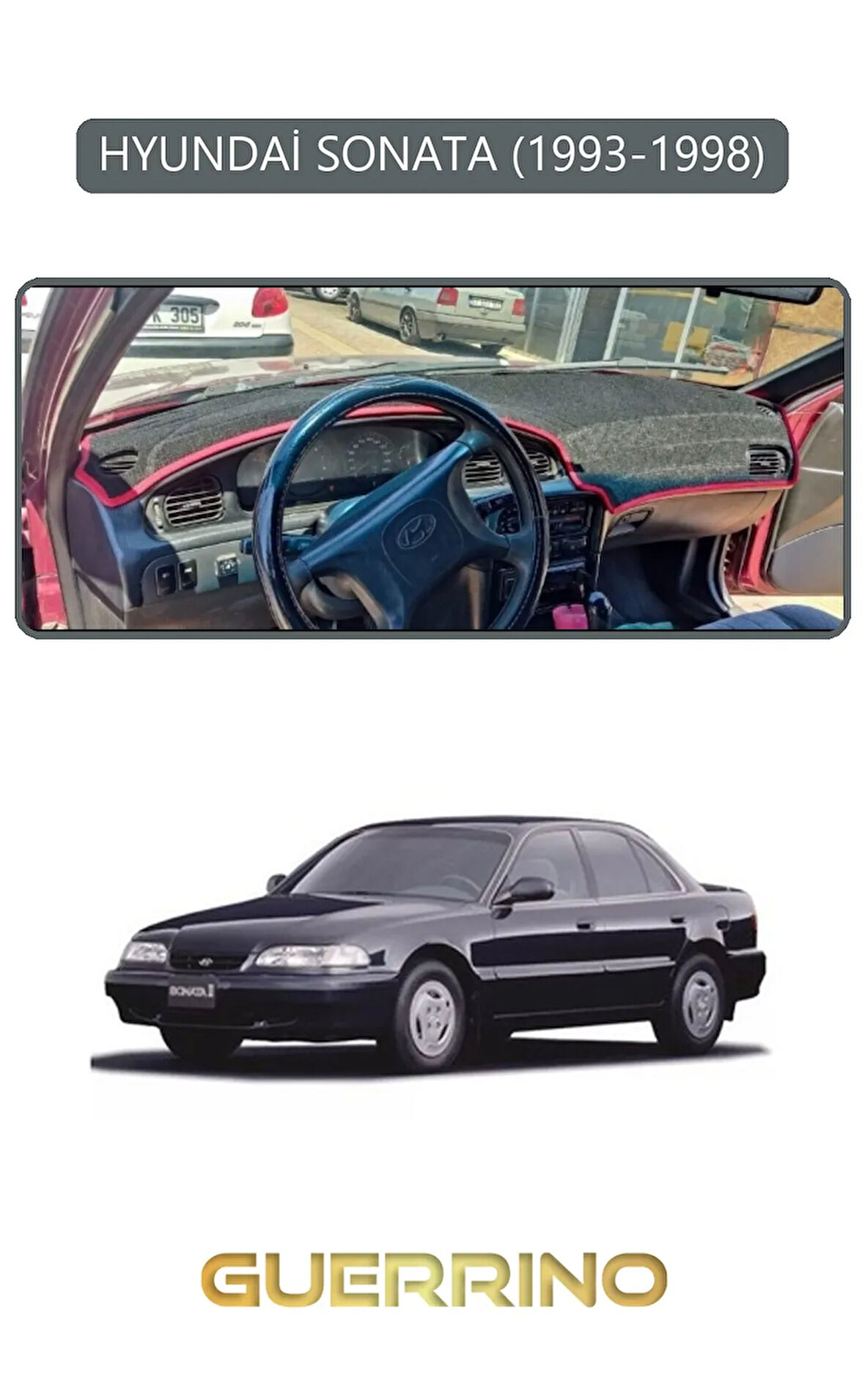 HYUNDAİ SONATA 1993-1998TORPİDO KORUMA HALISI GRİ KENAR