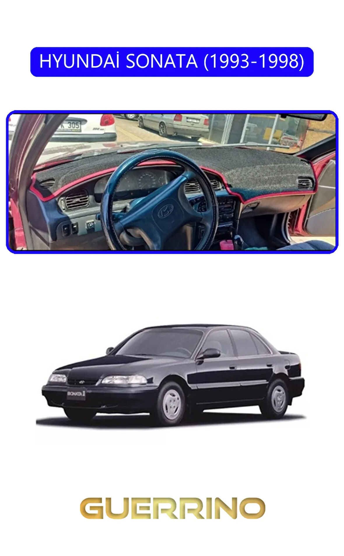 HYUNDAİ SONATA 1993-1998TORPİDO KORUMA HALISI MAVİ KENAR