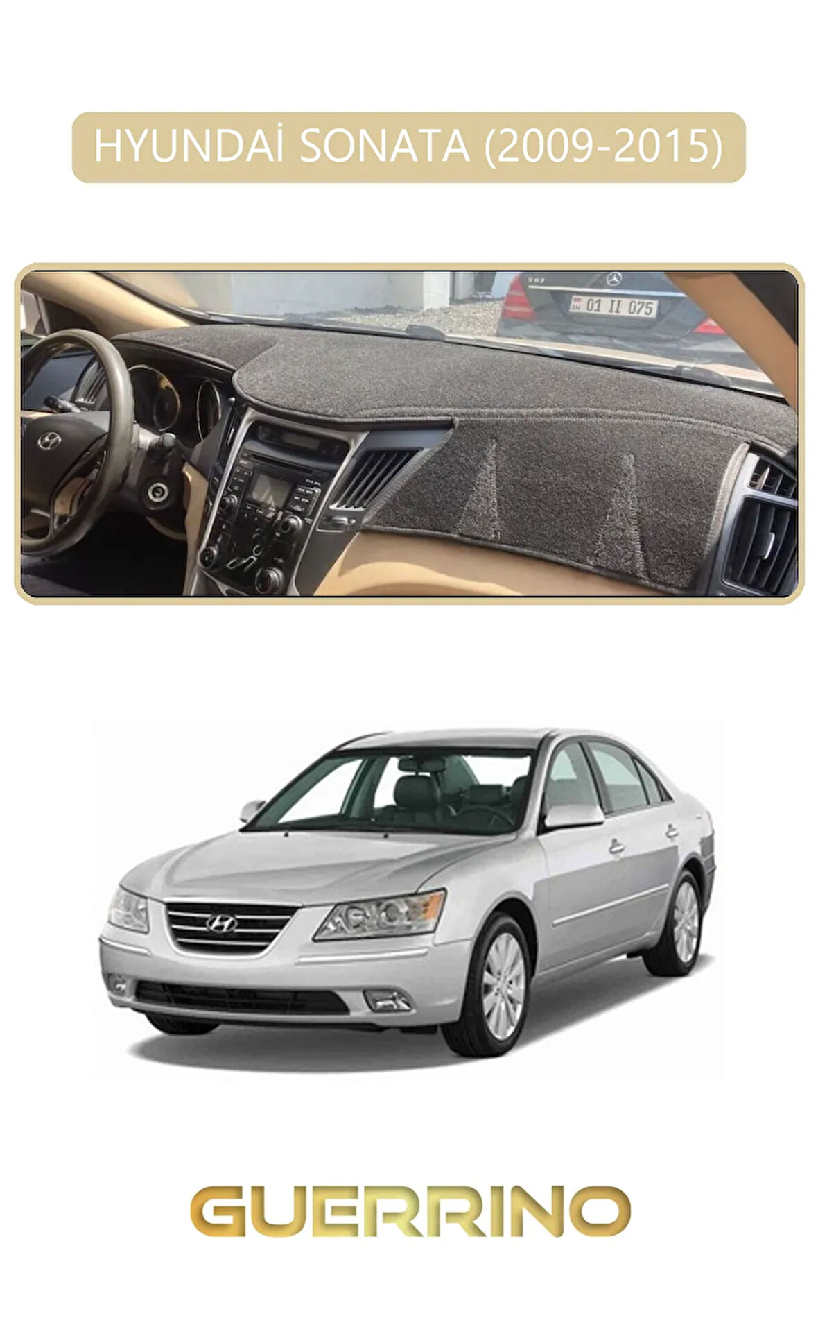 HYUNDAİ SONATA 2009-2015TORPİDO KORUMA HALISI BEJ KENAR