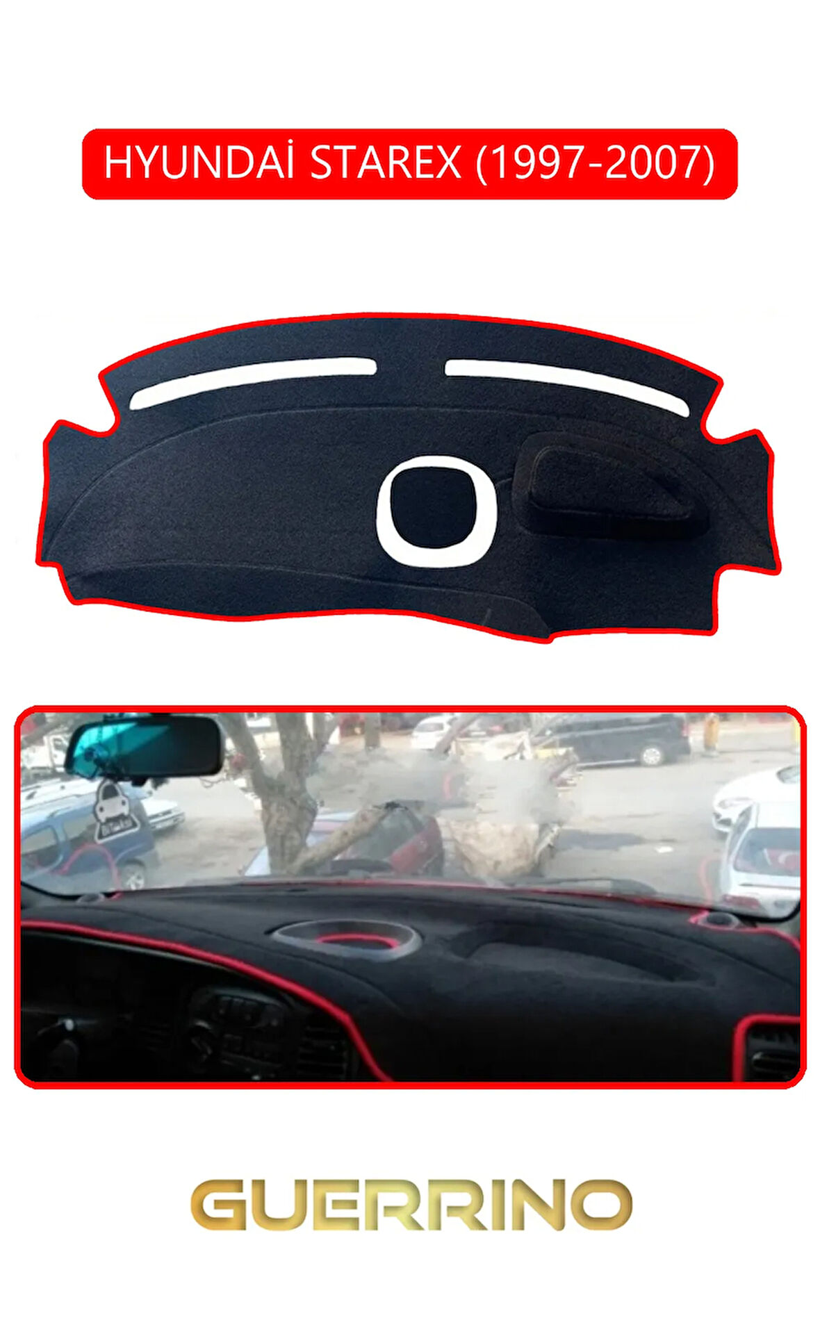 HYUNDAİ STAREX 1997-2007TORPİDO KORUMA HALISI KIRMIZI KENAR