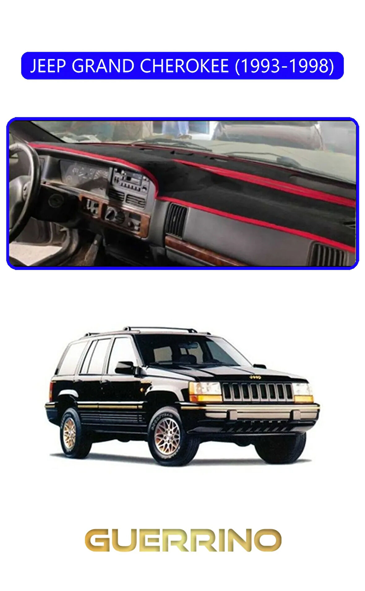 JEEP GRAND CHEROKEE 1993-1998TORPİDO KORUMA HALISI MAVİ KENAR