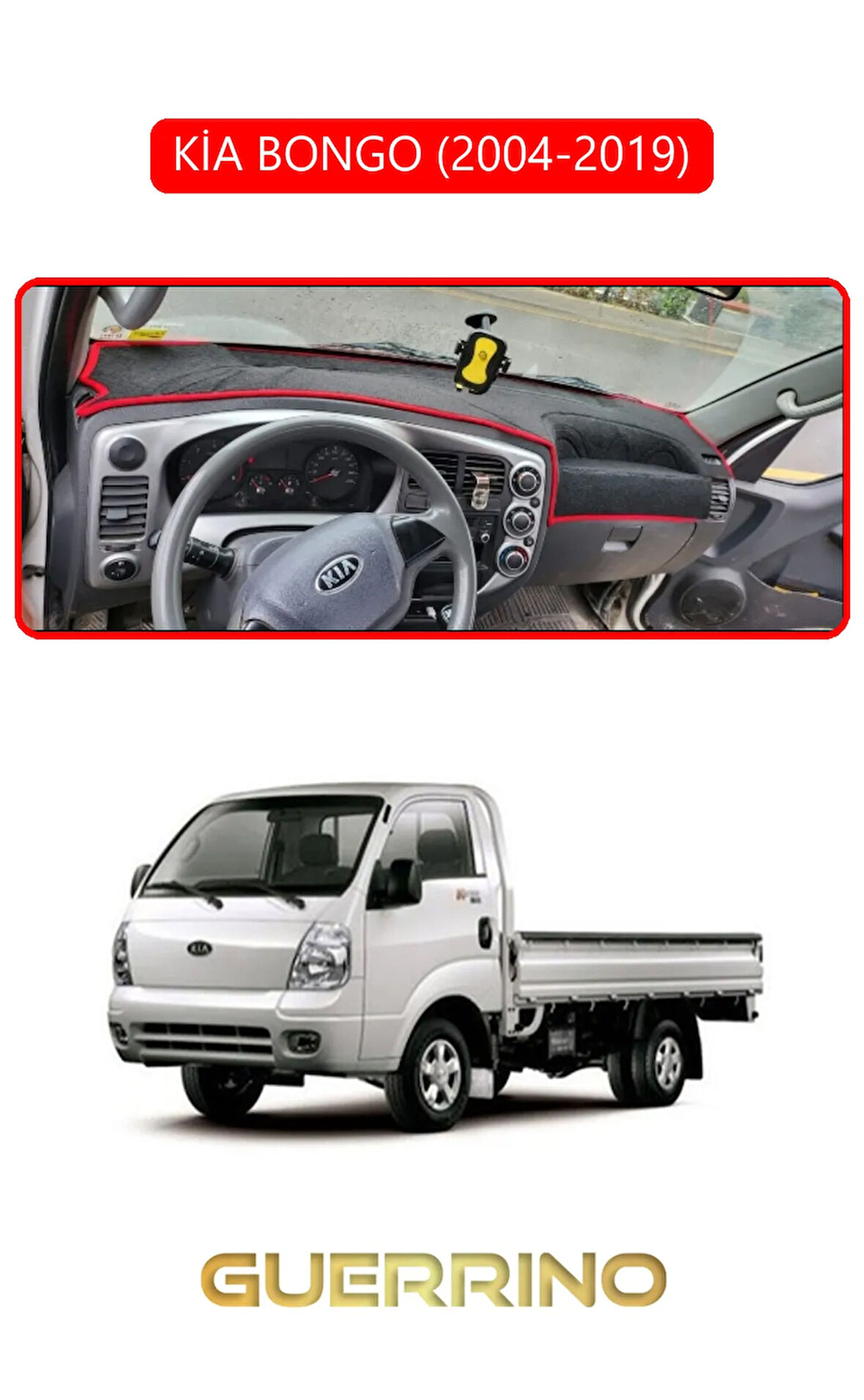 KİA BONGO 2004-2019TORPİDO KORUMA HALISI KIRMIZI KENAR