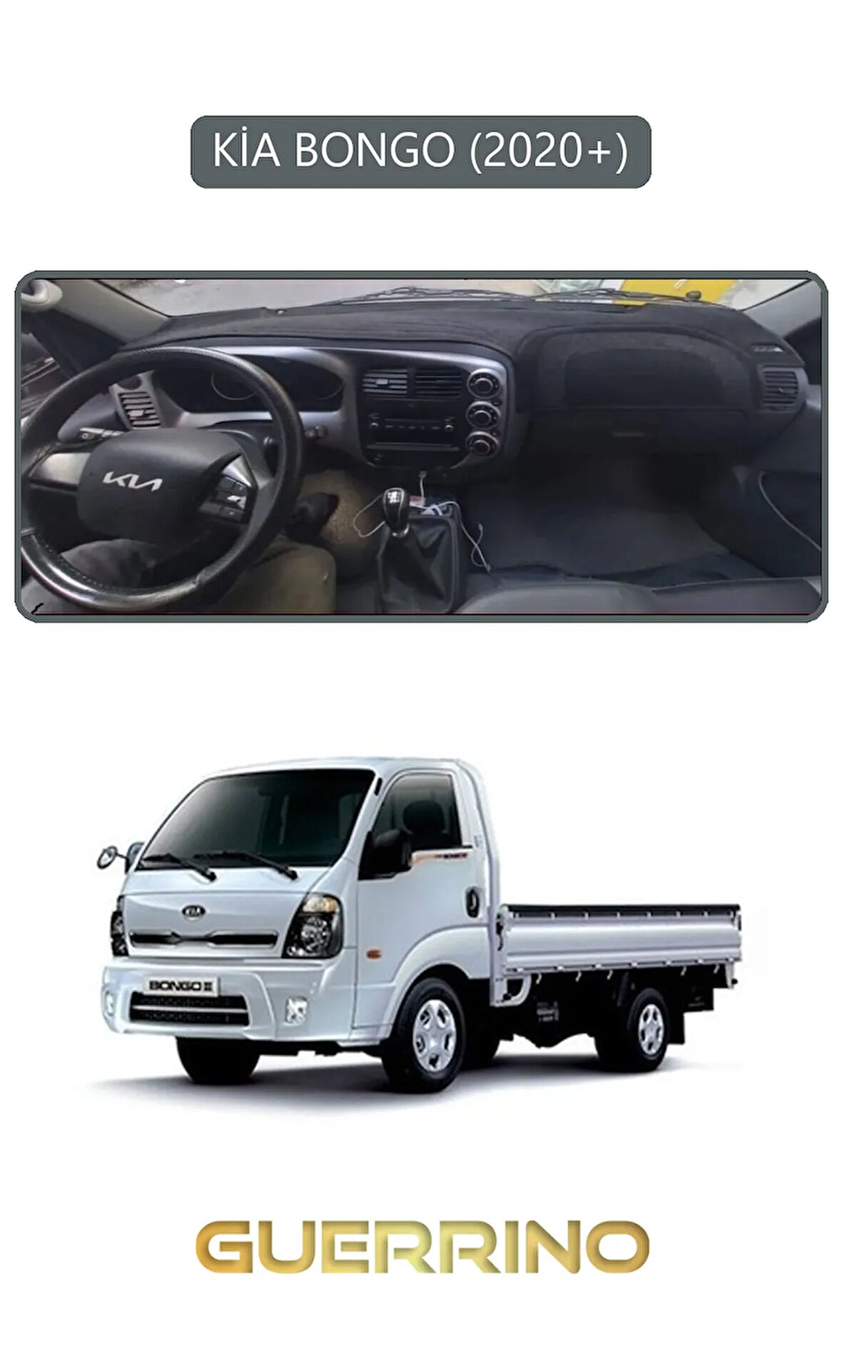 KİA BONGO 2020+TORPİDO KORUMA HALISI GRİ KENAR