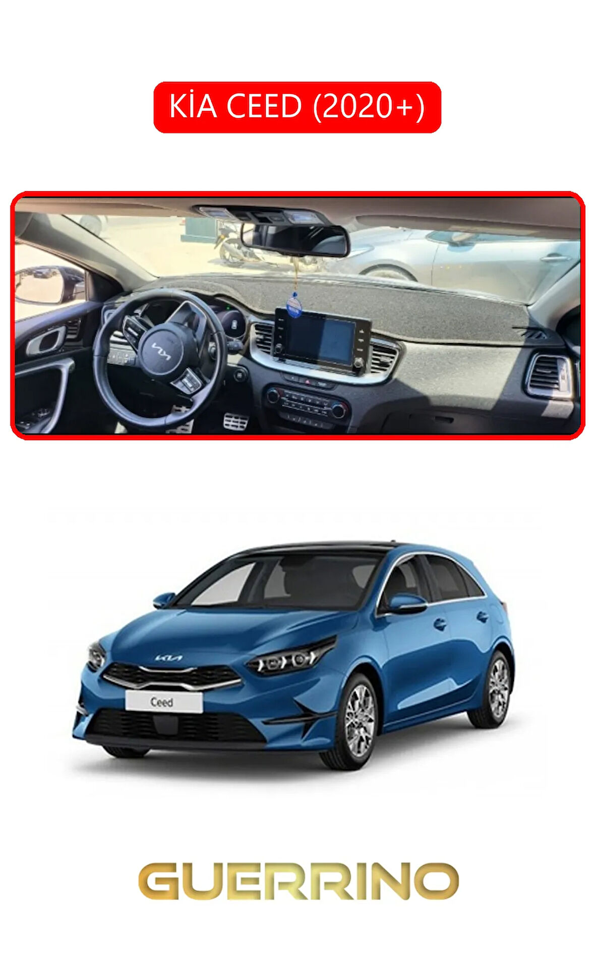KİA CEED 2020+TORPİDO KORUMA HALISI KIRMIZI KENAR